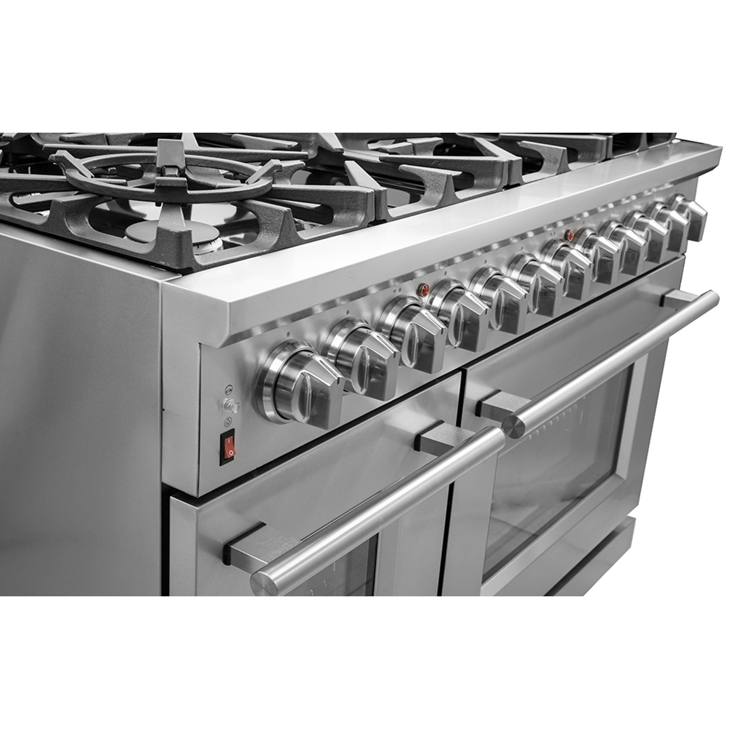 FORNO Massimo 48-inch Gas Range with 8 Sealed Burners and Air Fryer Kit