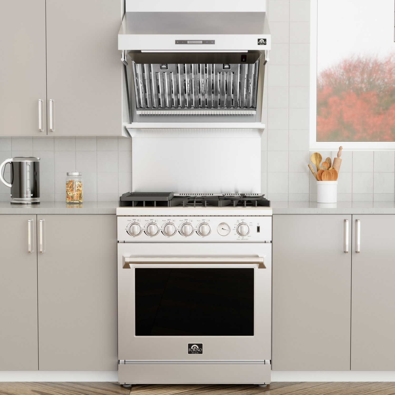 Filtre à déflecteur pour hotte murale de 30 po Savona de Forno et résistance arrière