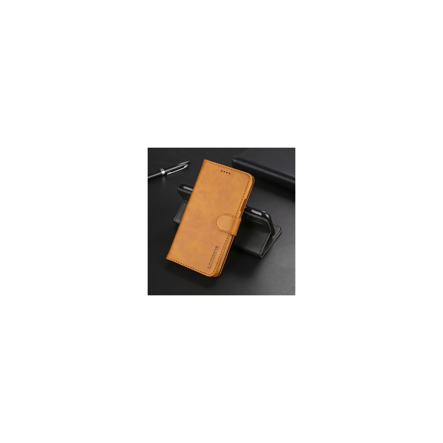 Khaki iPhone 14 Pro Wallet case cover Flip Leather Credit Card Slot Folio Holder Case