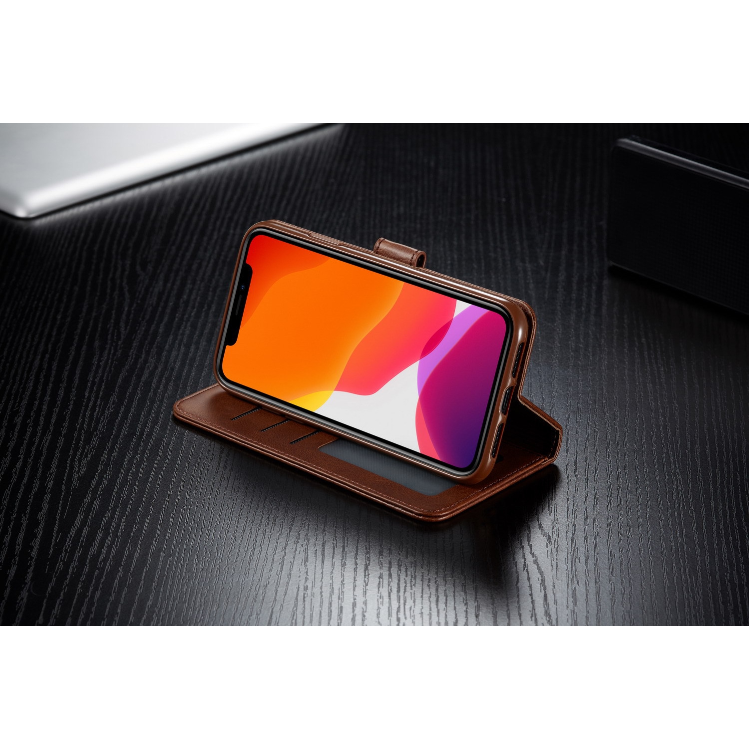 ( KeeGuard ) Rose iPhone 14 Pro Max Wallet case cover Flip Leather Credit Card Stand folio Case