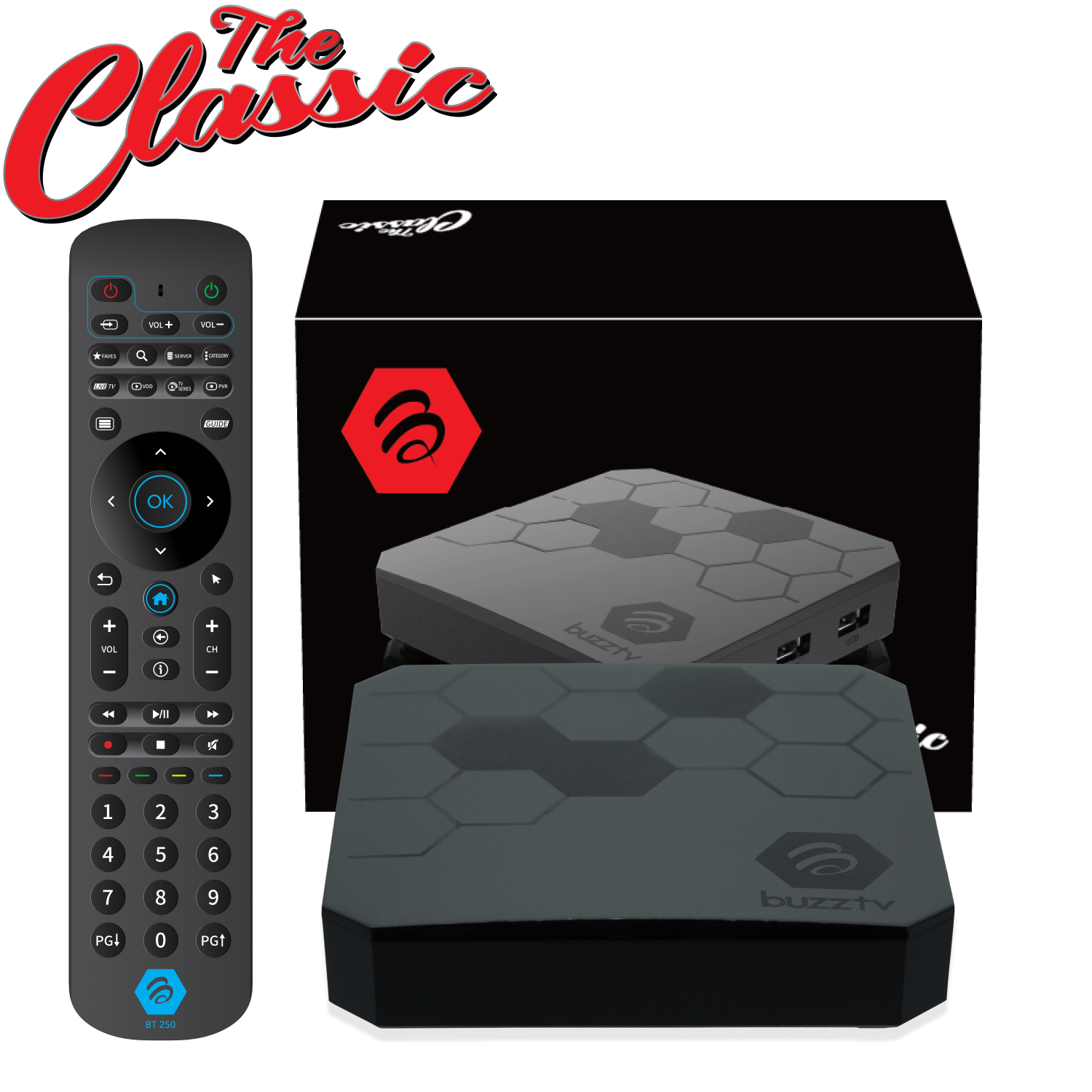 BuzzTV The Classic - 4K UHD Android Media Streaming Player. 4GB RAM / 64GB Memory / 2T2R Dual-band Wi-Fi