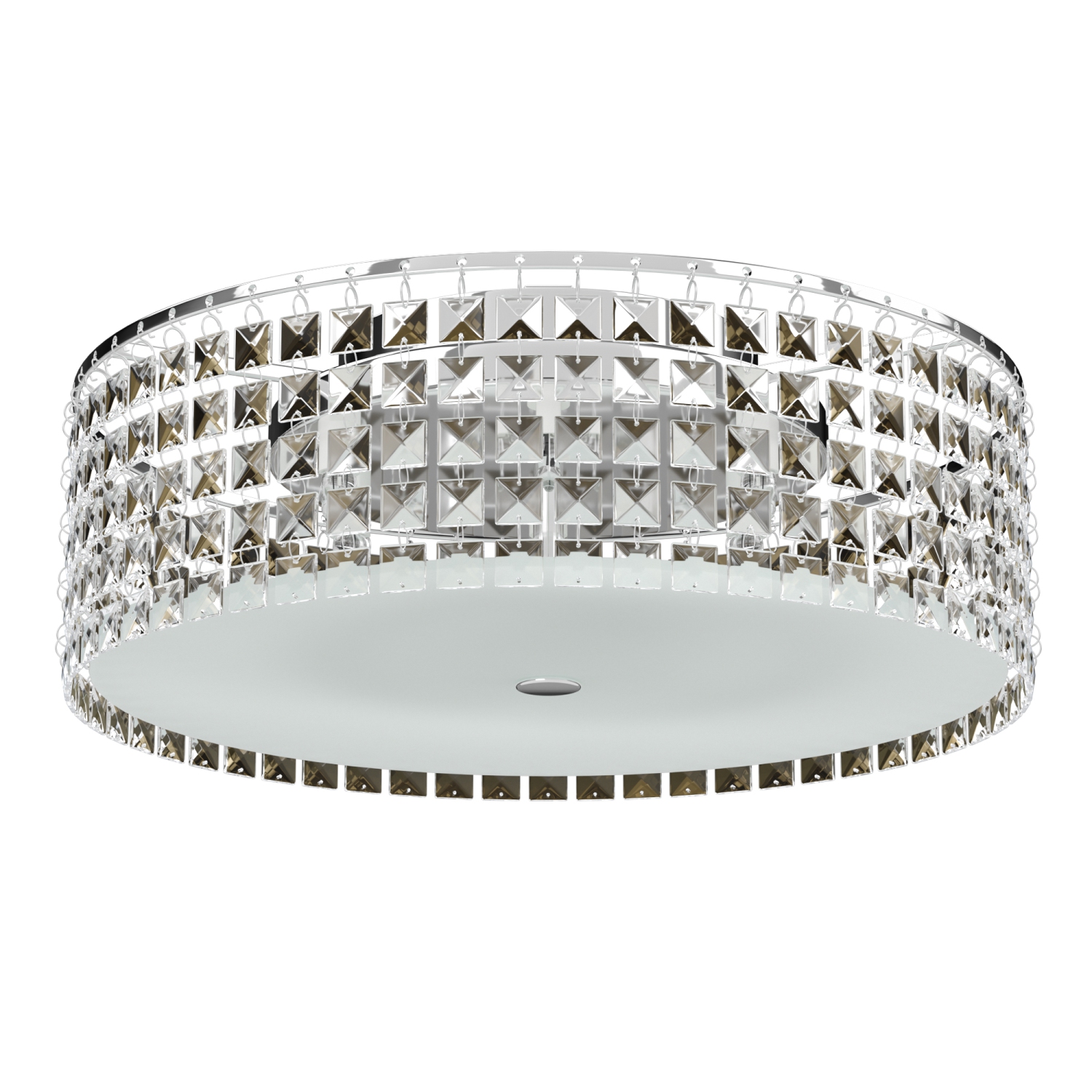 BAZZ 16-inch LED Chrome and Glass Flush Mount Ceiling Light Fixture