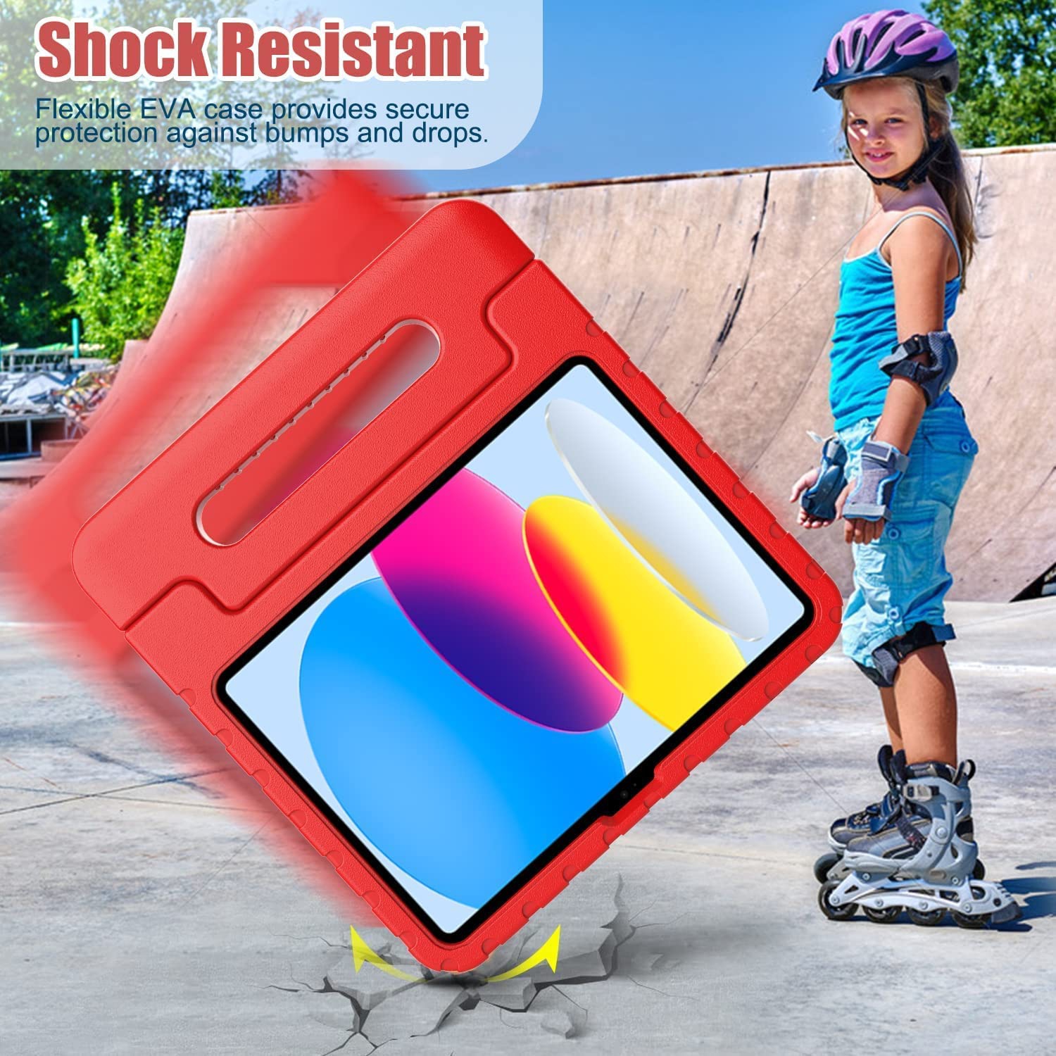 B Kids Case for iPad 10th Generation 10.9 2022, iPad 10th Case for Kids, Shockproof Light Weight Covertible Handle Stand 10.9 inch iPad 10th Gen Case