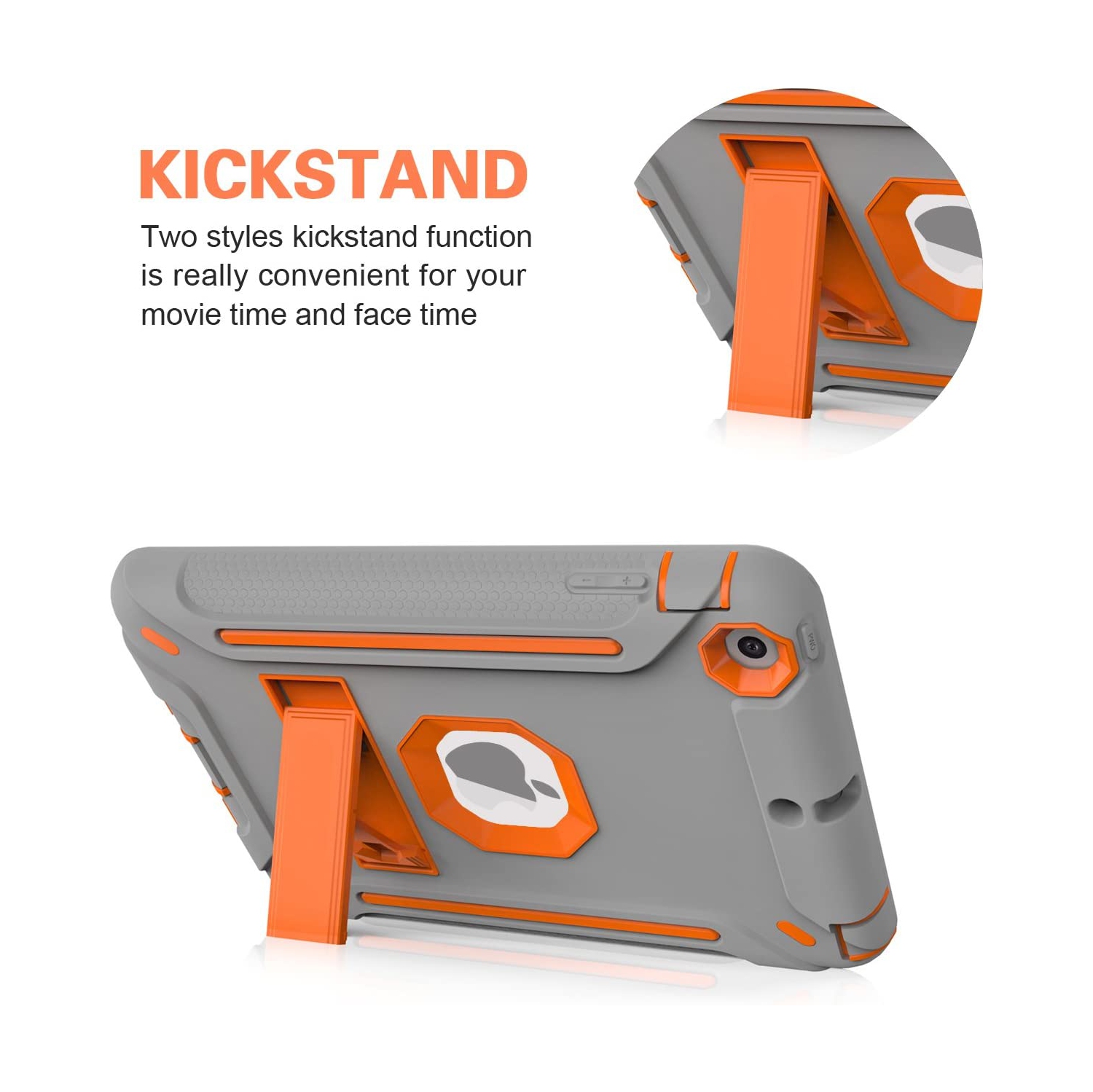 iPad Mini Case, iPad Mini 3 Case, iPad Mini 2 Case, M Heavy Duty Hybrid Shockproof Protective Silicone and PC Hard Case Full-body Rugged Protective