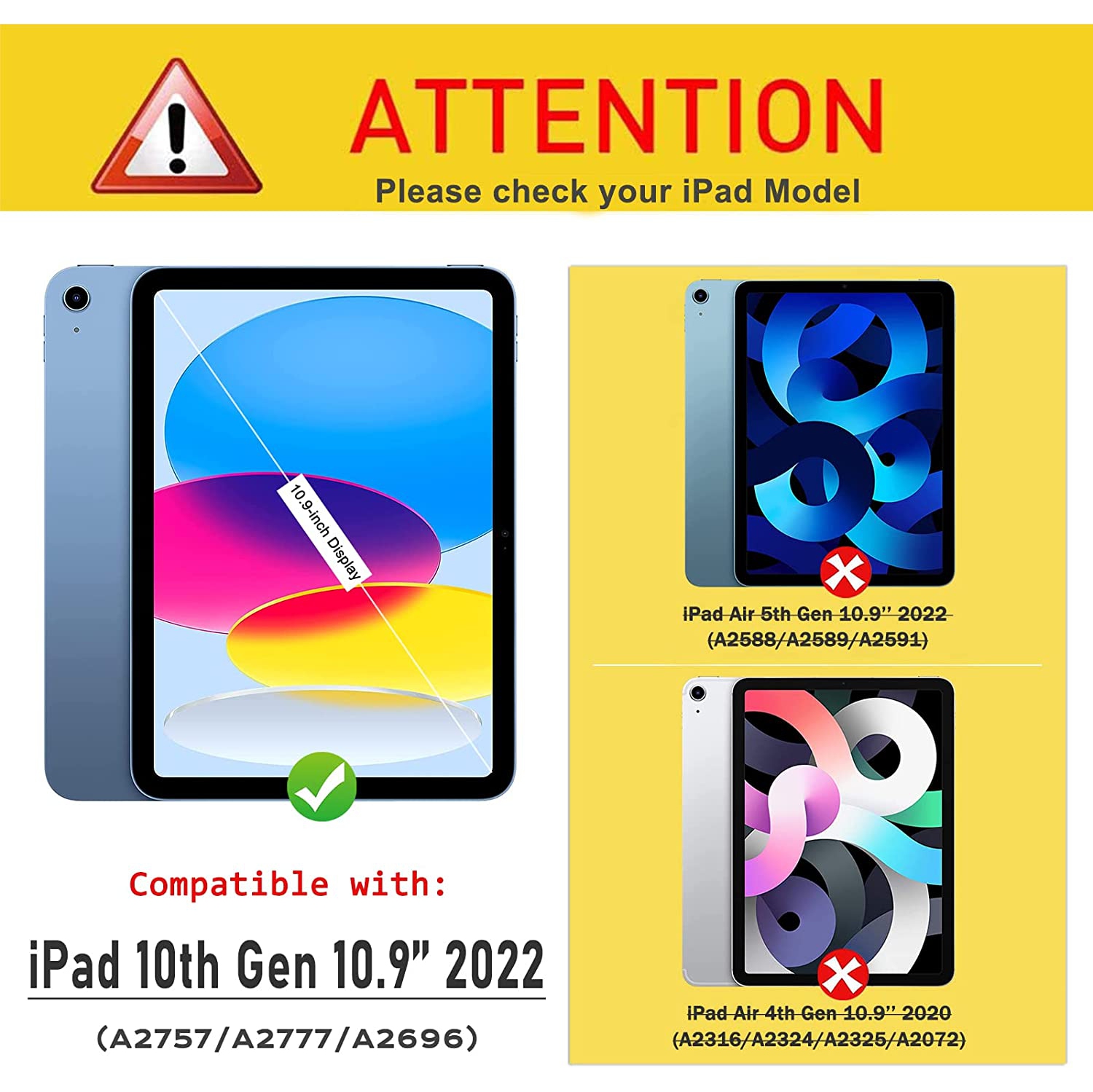 S iPad 10th Generation Case 2022, Heavy Duty Shockproof Silicone Protective Kids Cover for 10.9 inch iPad 10th Gen with Pencil Holder, 360 Rotatable
