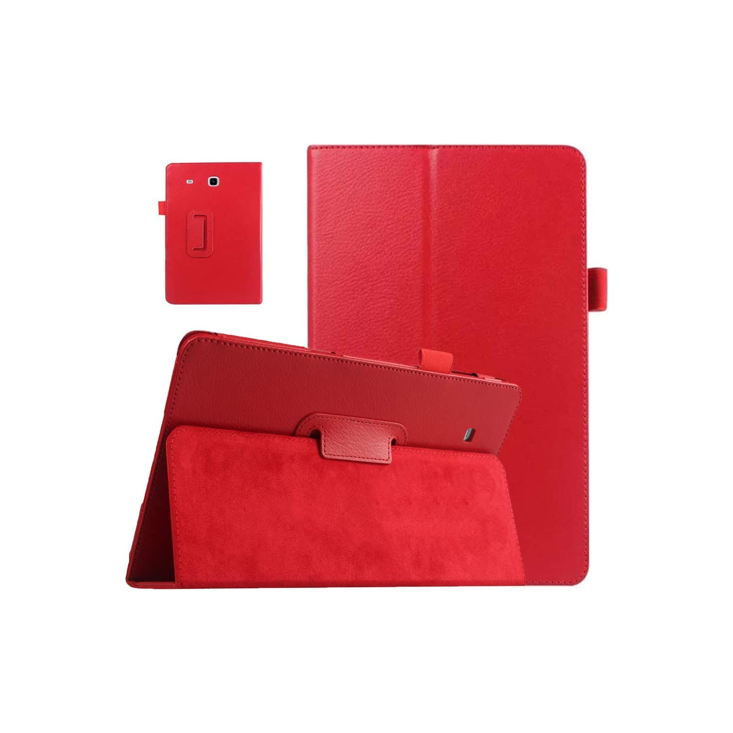 E Case for Tab E 9.6 Case Model T560, Slim Leather Folio Stand Case for Samsung Galaxy Tab E 9.6 Inch 2015 Released Tablet (SM-T560 T561 T565 and SM-T567V), Red