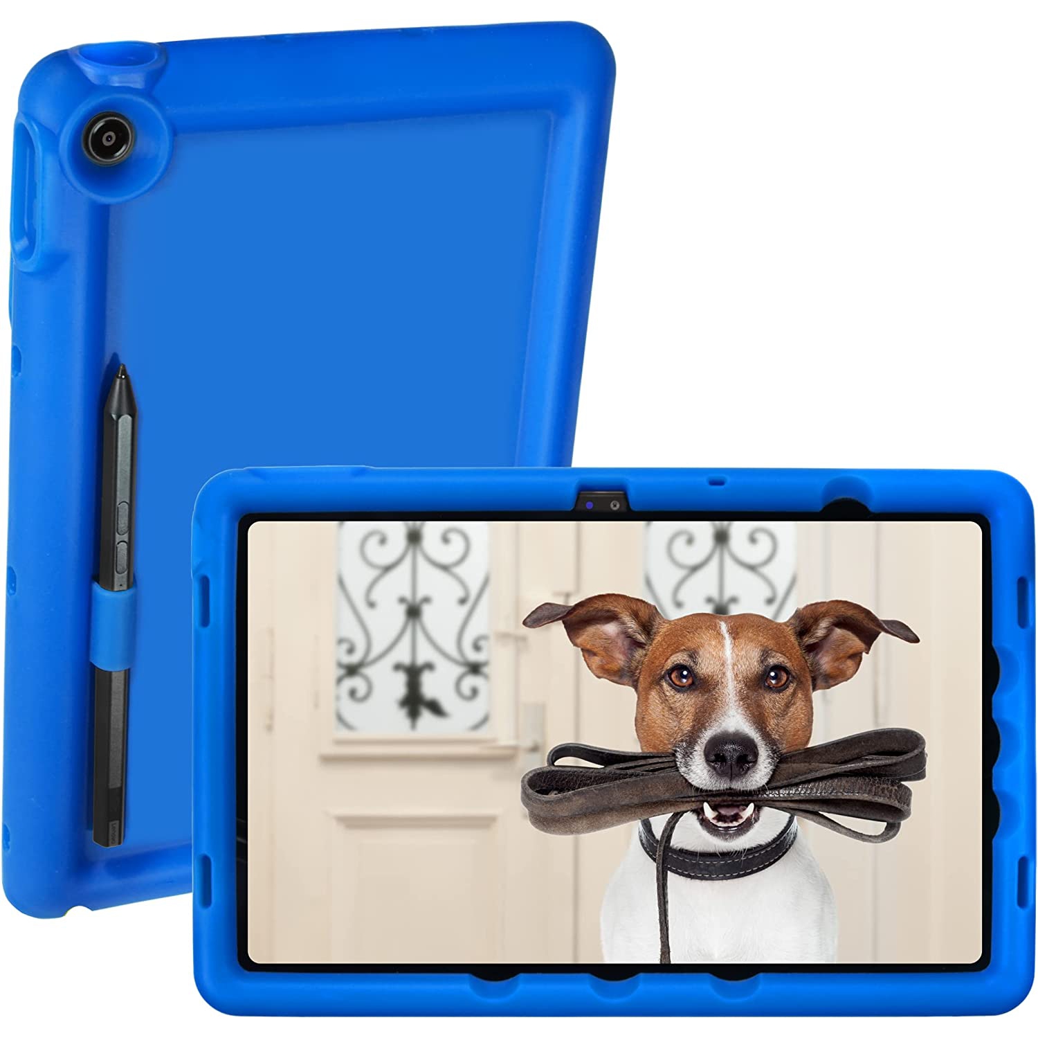 B Bobj Rugged Tablet Case for Lenovo Tab M10 Plus Gen 3 (10.6 in) TB125FU - Shockproof Premium Washable Silicone Kid Friendly (Batfish Blue)