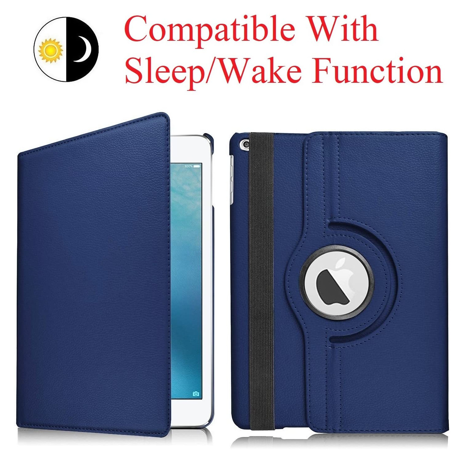 V [Rotating] Case for iPad Air 3 / Pro 10.5 inch (2017), 360 Degree Stand [Auto Sleep/Wake] Folio Leather Smart Cover (Black)