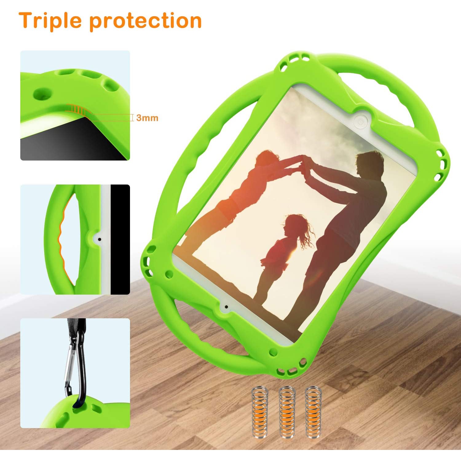 iPad Mini Case, iPad Mini 2 Case, T Kids Case for iPad Mini 5 4 3 2 1, Silicone Childproof Cover for 7.9 inch iPad Mini, Built-in Handle Stand, Comes