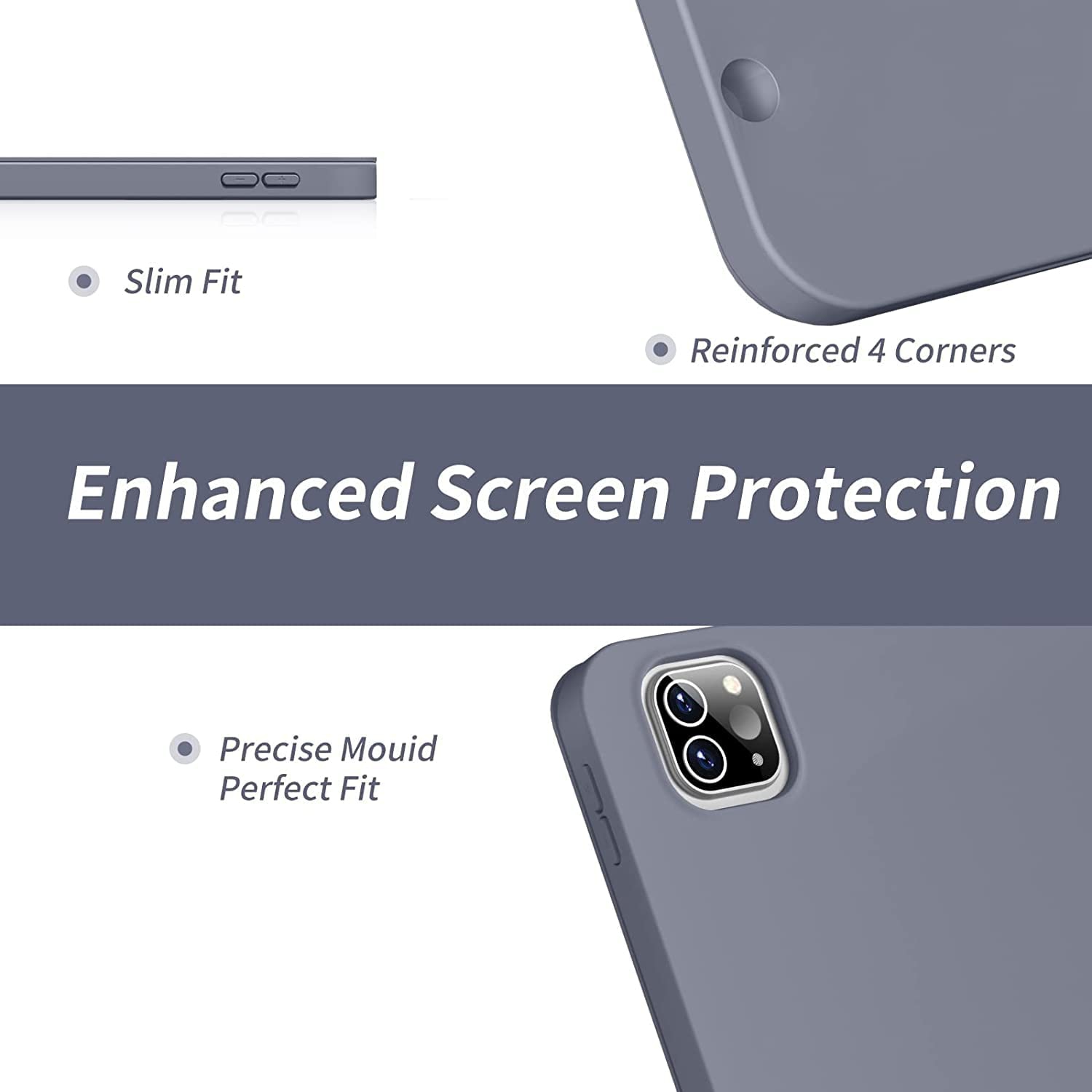 J Case for iPad Pro 12.9 6th Generation 2022, 5th Generation 2021 with Pencil Holder, Slim Stand Soft Back Shell Smart Cover for iPad 12.9 6th 5th