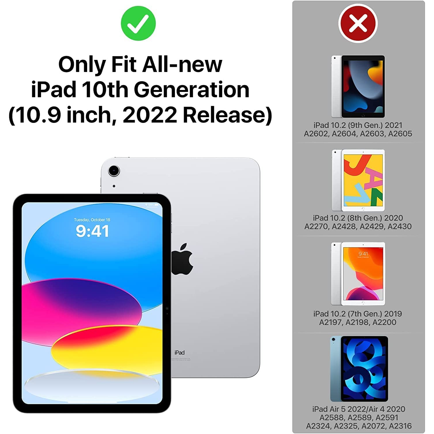 Étui 10.9 10.9 po 2022 iPad 10e génération B, protecteur d'écran, support  rotatif 360, porte-crayon, dragonne et bandoulière antichoc iPad 10e  génération (iPad 10e génération