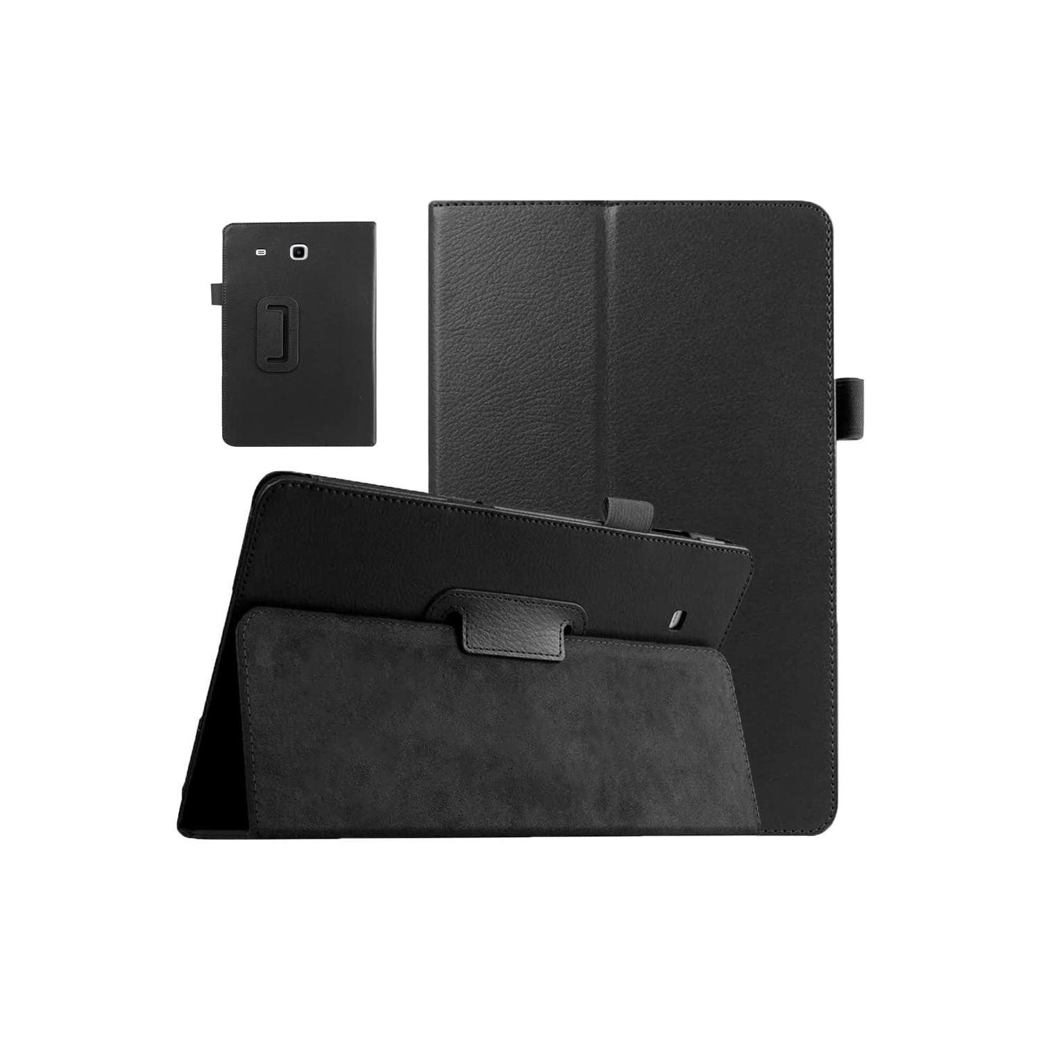 E Case for Tab E 9.6 Model T560, Slim Leather Folio Standing Case for Samsung Galaxy Tab E 9.6 Inch 2015 Released Tablet (SM-T560 T561 T565 T567) - Black