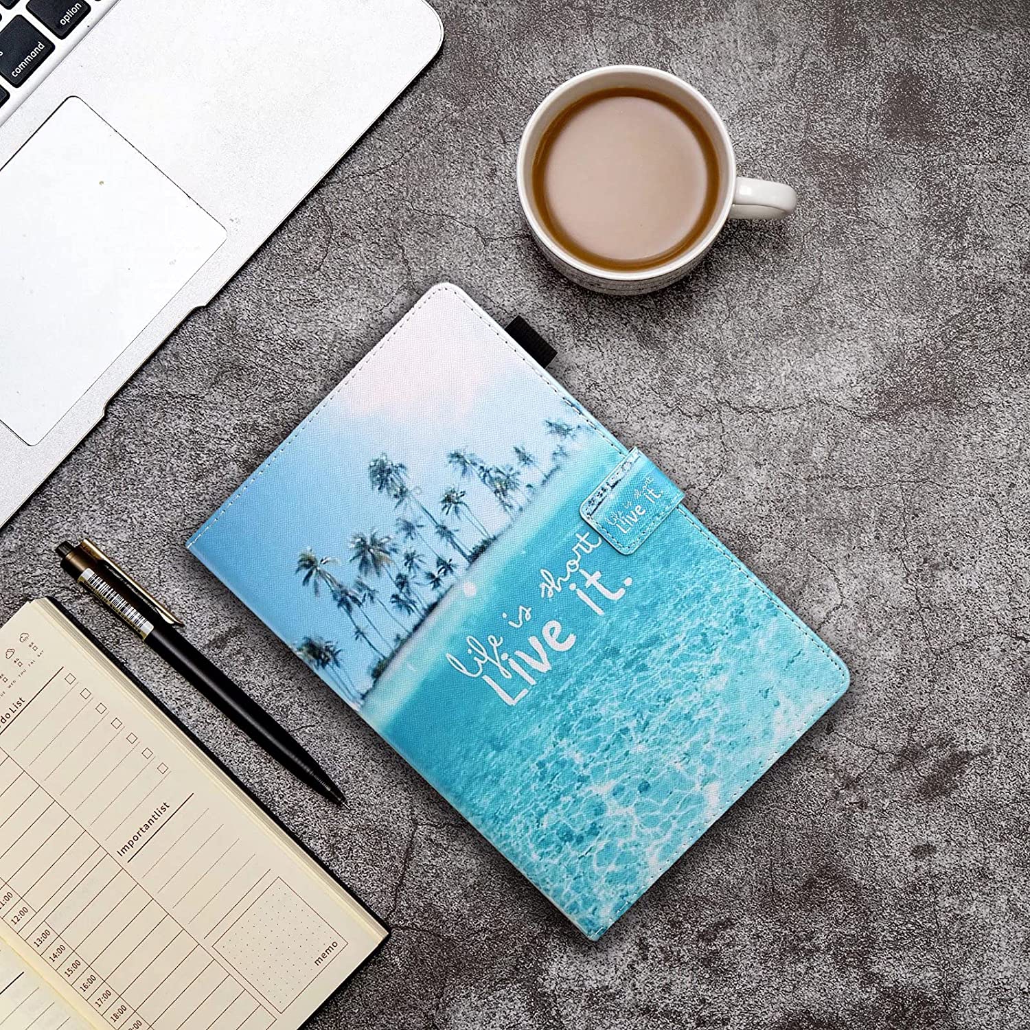 All-New Amazon Fire HD 8 & 8 Plus Case, Not Suitable for 7th/8th/9th Fire 8, Premium PU Leather Stand Cover with Smart Auto Wake/Sleep, Beach