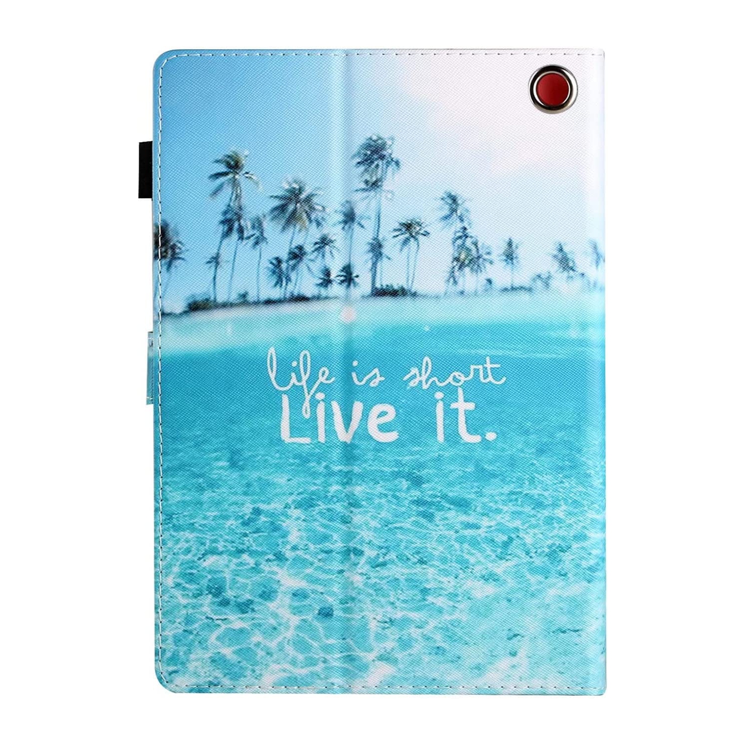 All-New Amazon Fire HD 8 & 8 Plus Case, Not Suitable for 7th/8th/9th Fire 8, Premium PU Leather Stand Cover with Smart Auto Wake/Sleep, Beach