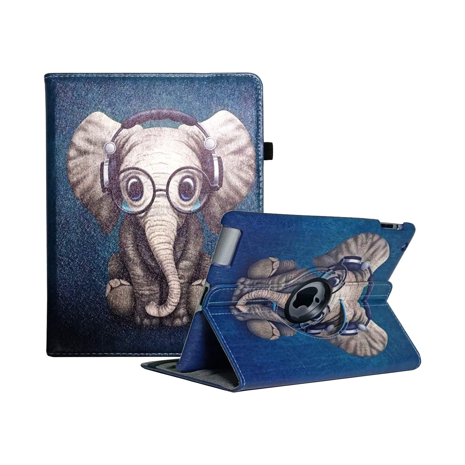 iPad 2/3/4 Case - 360 Degree Rotating Stand Smart Case Protective Cover with Auto Wake Up/Sleep Feature for Apple iPad 4, iPad 3 & iPad 2