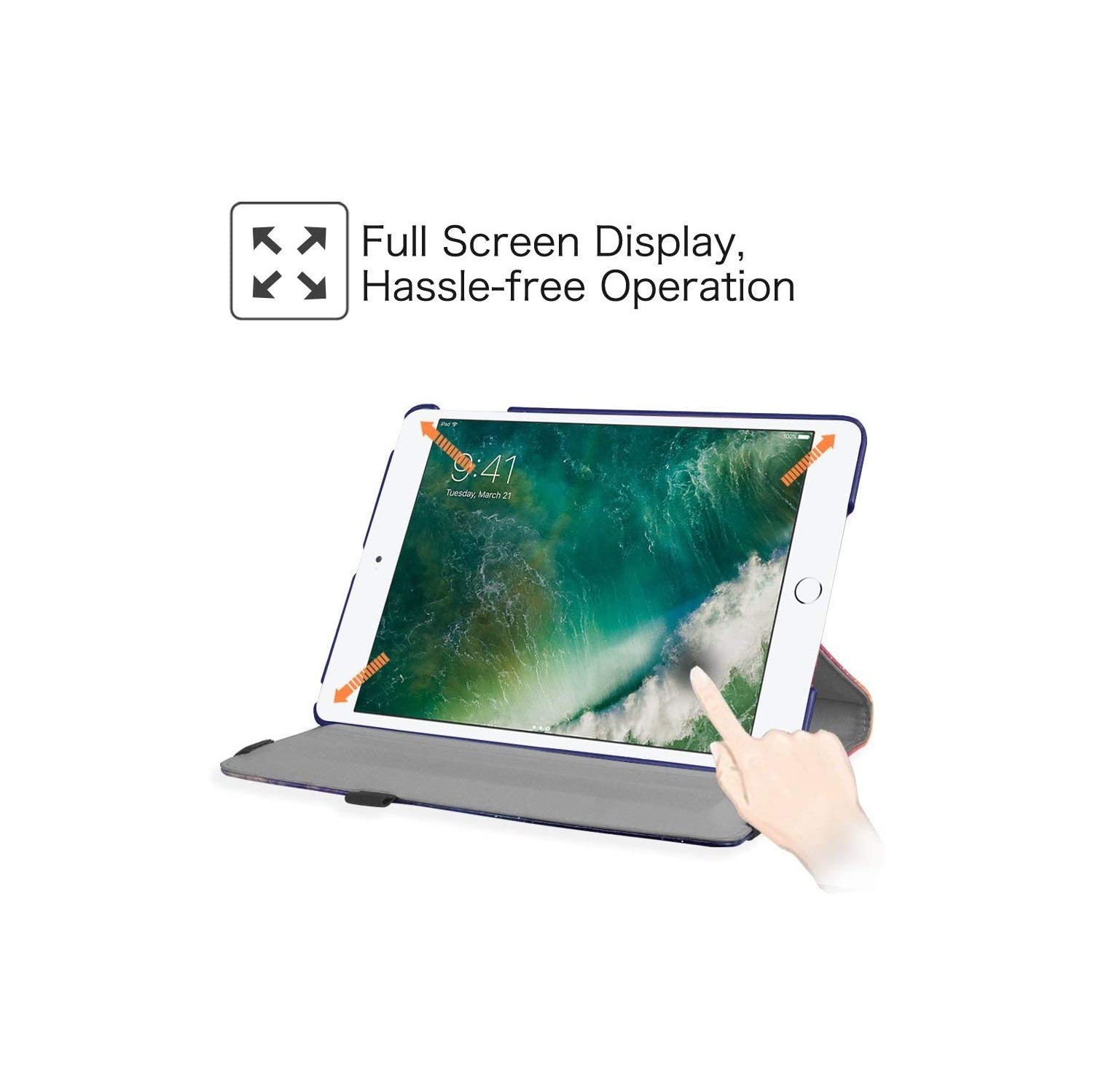 iPad 2/3/4 Case - 360 Degree Rotating Stand Smart Case Protective Cover with Auto Wake Up/Sleep Feature for Apple iPad 4, iPad 3 & iPad 2