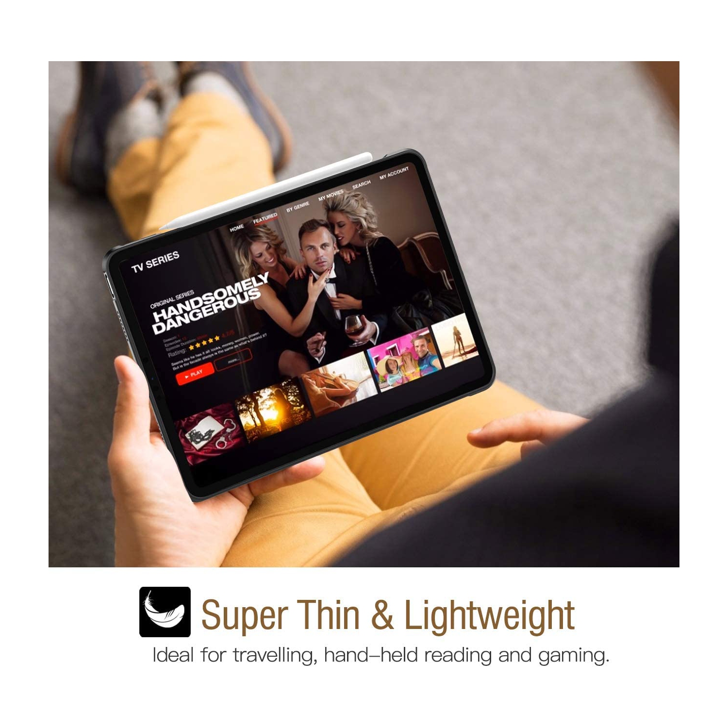 T Case for New iPad Pro 11 inch 2021, Ultra Slim Shock Absorbant Flexible TPU Air-Pillow Edge Protective Case, [Support 2nd Gen Apple Pencil