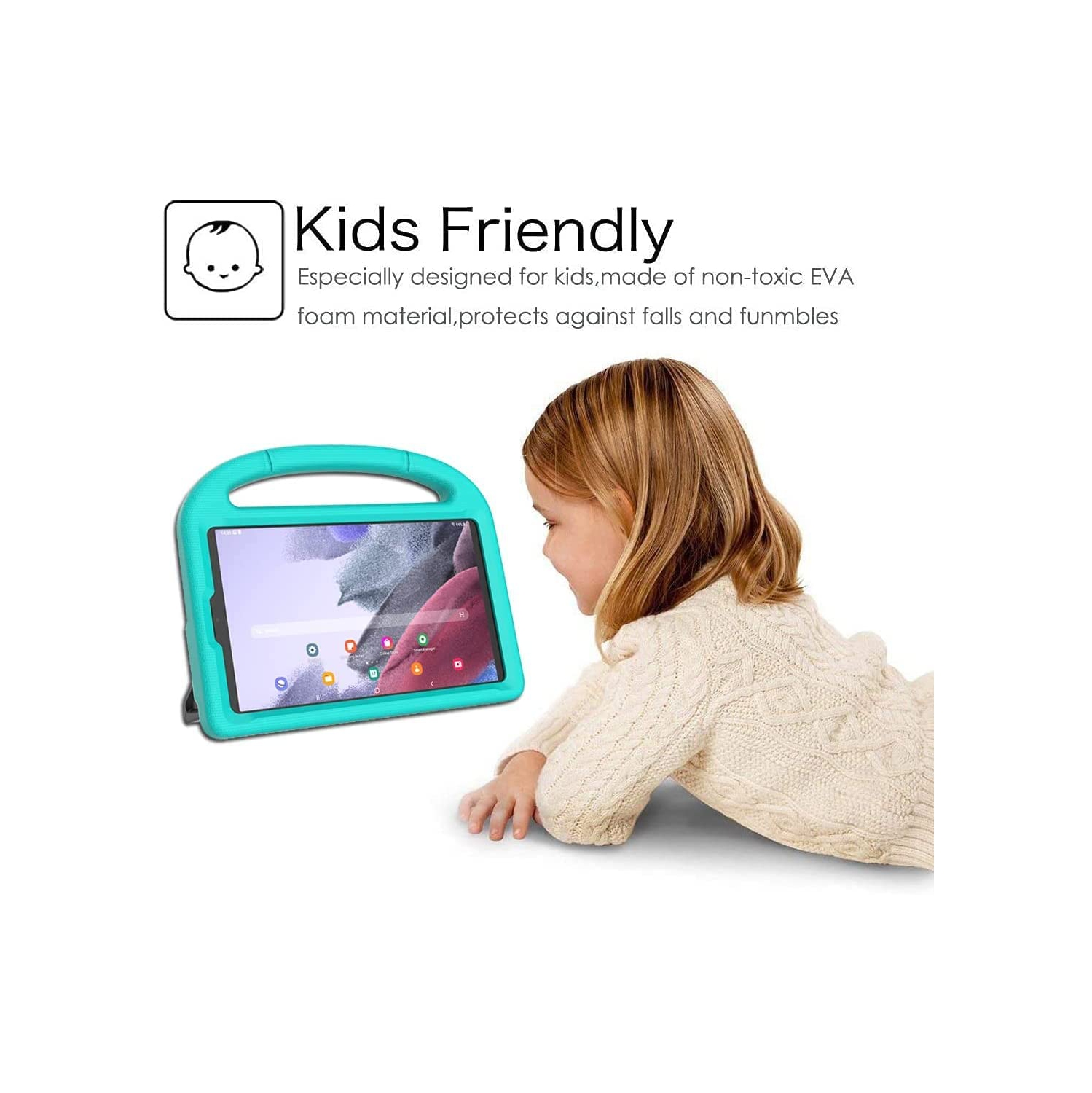 Kids Case for Samsung Galaxy Tab A7 Lite 8.7 Inch 2021, L Lightweight Shockproof Kid-Proof Cute Cover with Handle Kickstand for Galaxy Tab A7 Lite