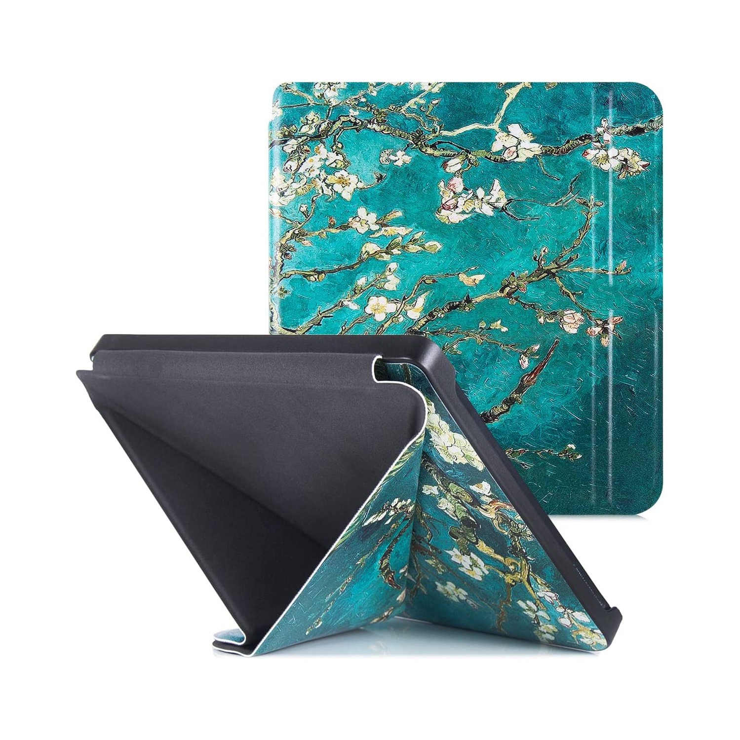 B Kobo Libra 2 Case - Premium PU Leather Origami Stand Protective Cover with Auto Wake/Sleep (Apricot Blossom)