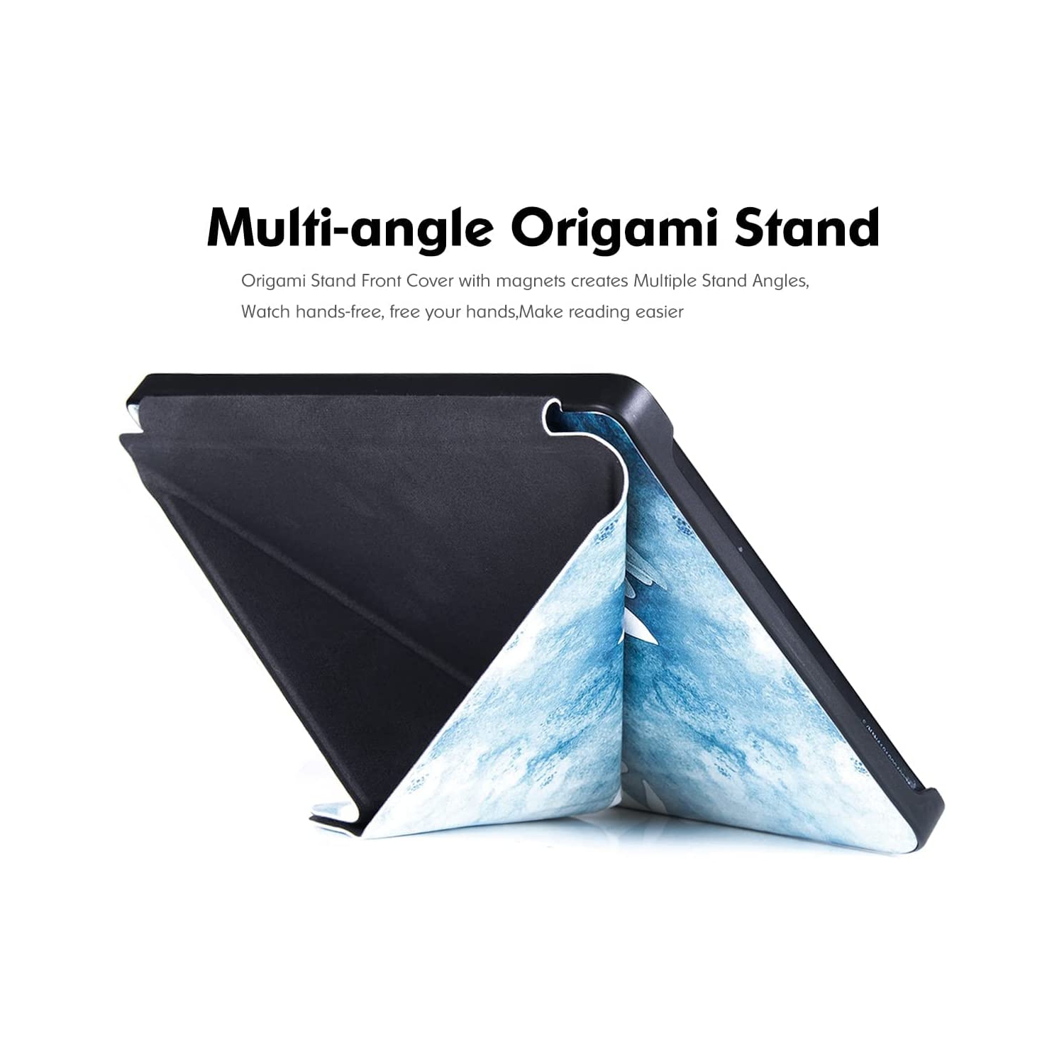 B Kobo Libra 2 Case - Premium PU Leather Origami Stand Protective Cover with Auto Wake/Sleep (Magnolia)