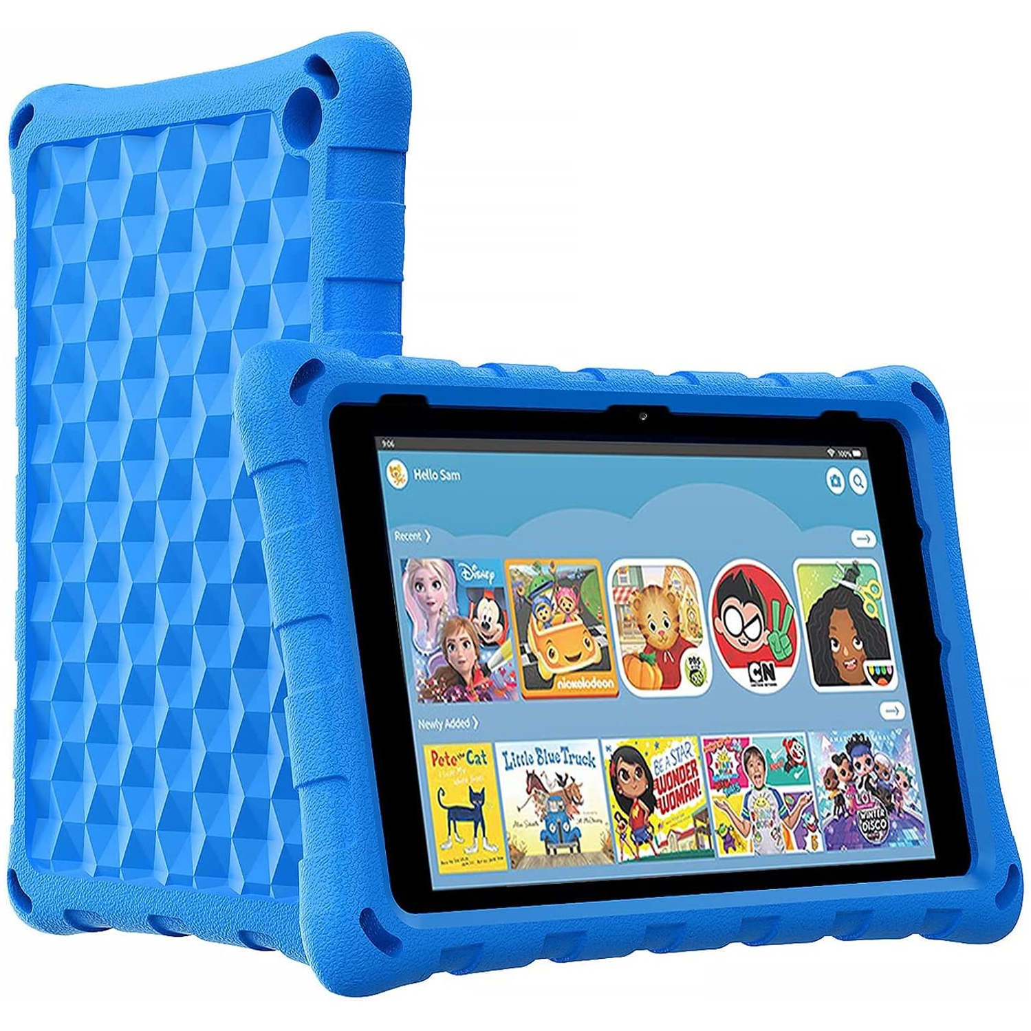 Fire 7 Tablet Case for Kids or Business use S 2022 New Kindle Fire 7 Case, Extra Thick Protective Layer Double-Layer Shockproof in Four Corners (Blue)