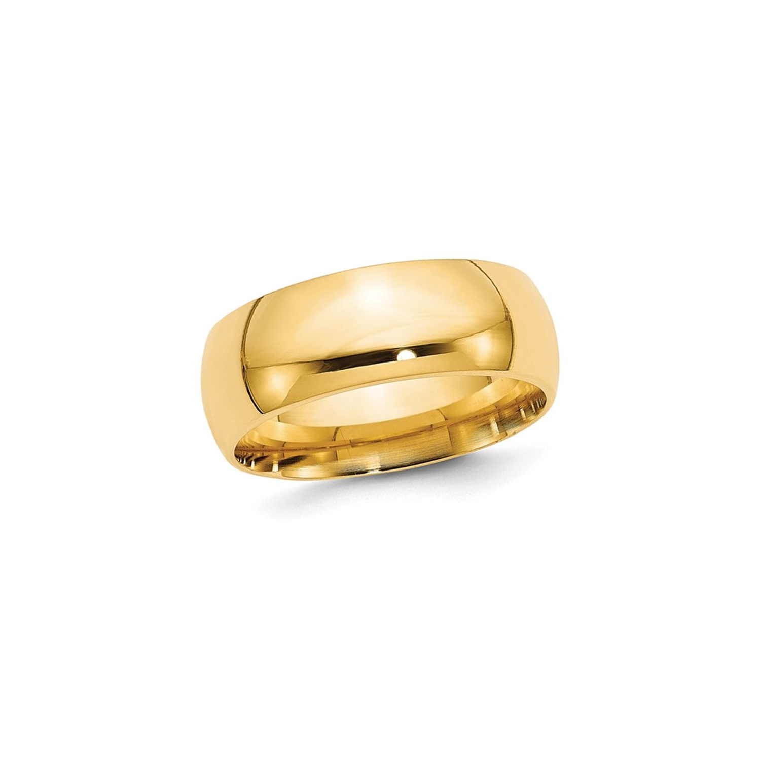 Mens 10K Yellow Gold 8mm Polished Wedding Band Ring