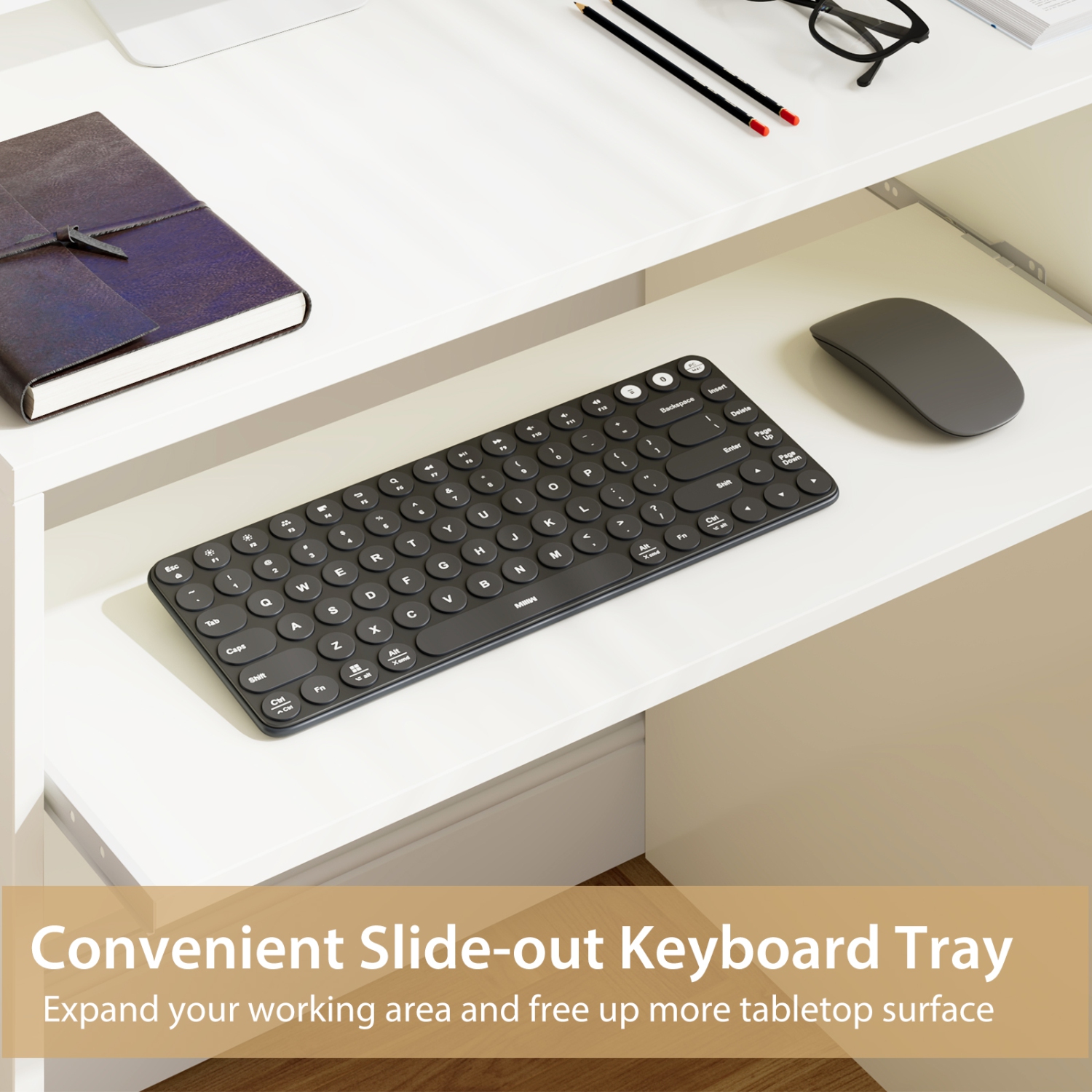 Topbuy Computer Desk with Storage Shelf Wooden Writing Desk w/ Hutch Office Desk with CPU Stand & Keyboard Tray