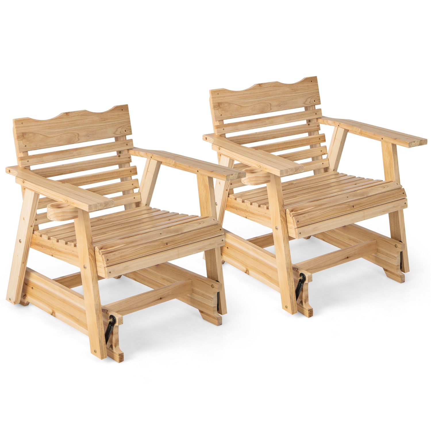 Wooden glider 2024 chair outdoor