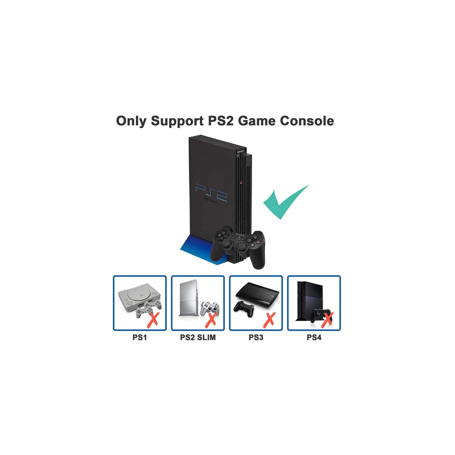 Adaptateur audio/vidéo avec convertisseur PS2 vers HDMI pour moniteur HDMI PS2 vers HDMI de PlayStation 2/HDTV et prise audio 3,5 mm pour écouteurs