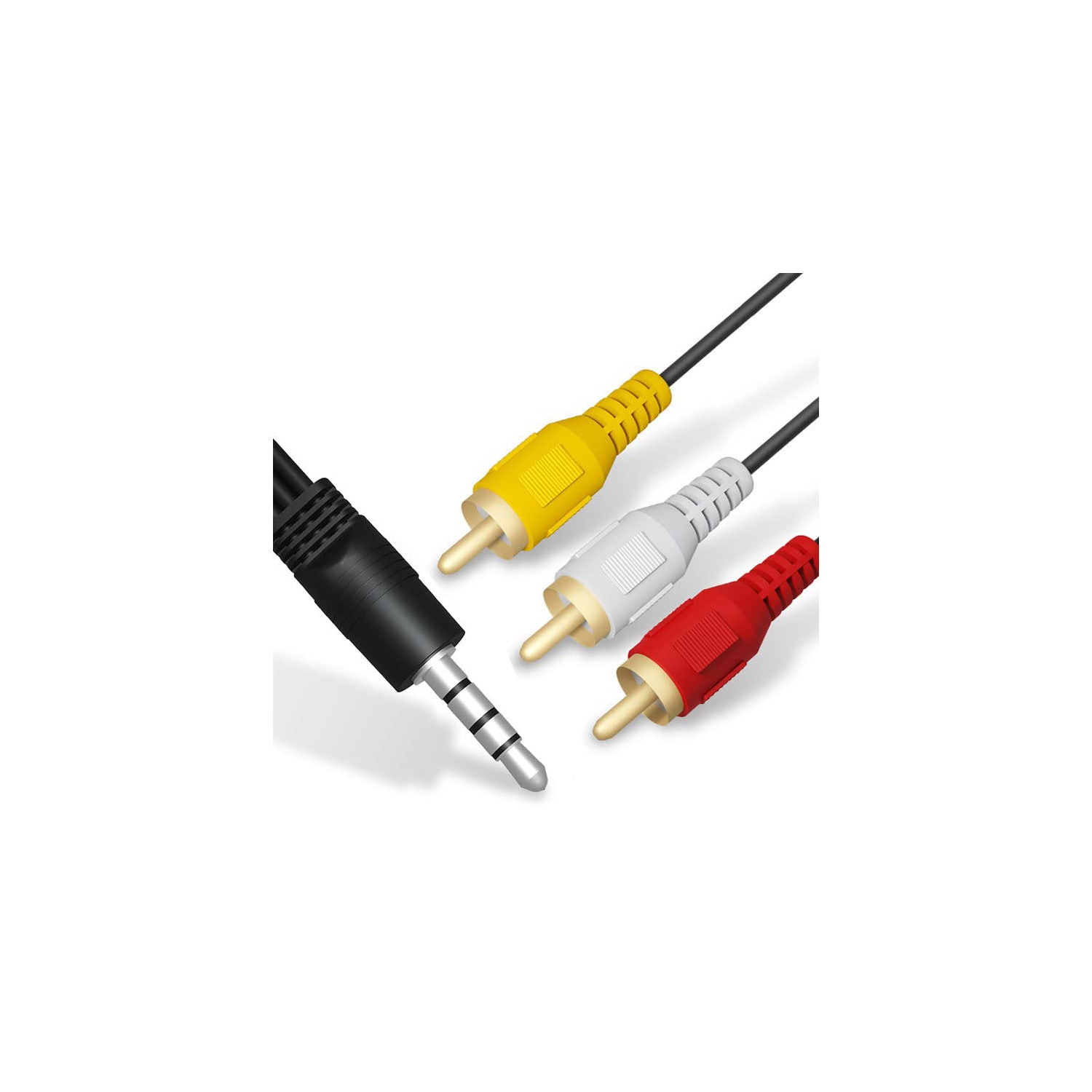 Câble convertisseur audio-vidéo mâle 3,5&nbsp;mm vers 3 RCA audio-vidéo mâle câble adaptateur de câble pour téléviseur