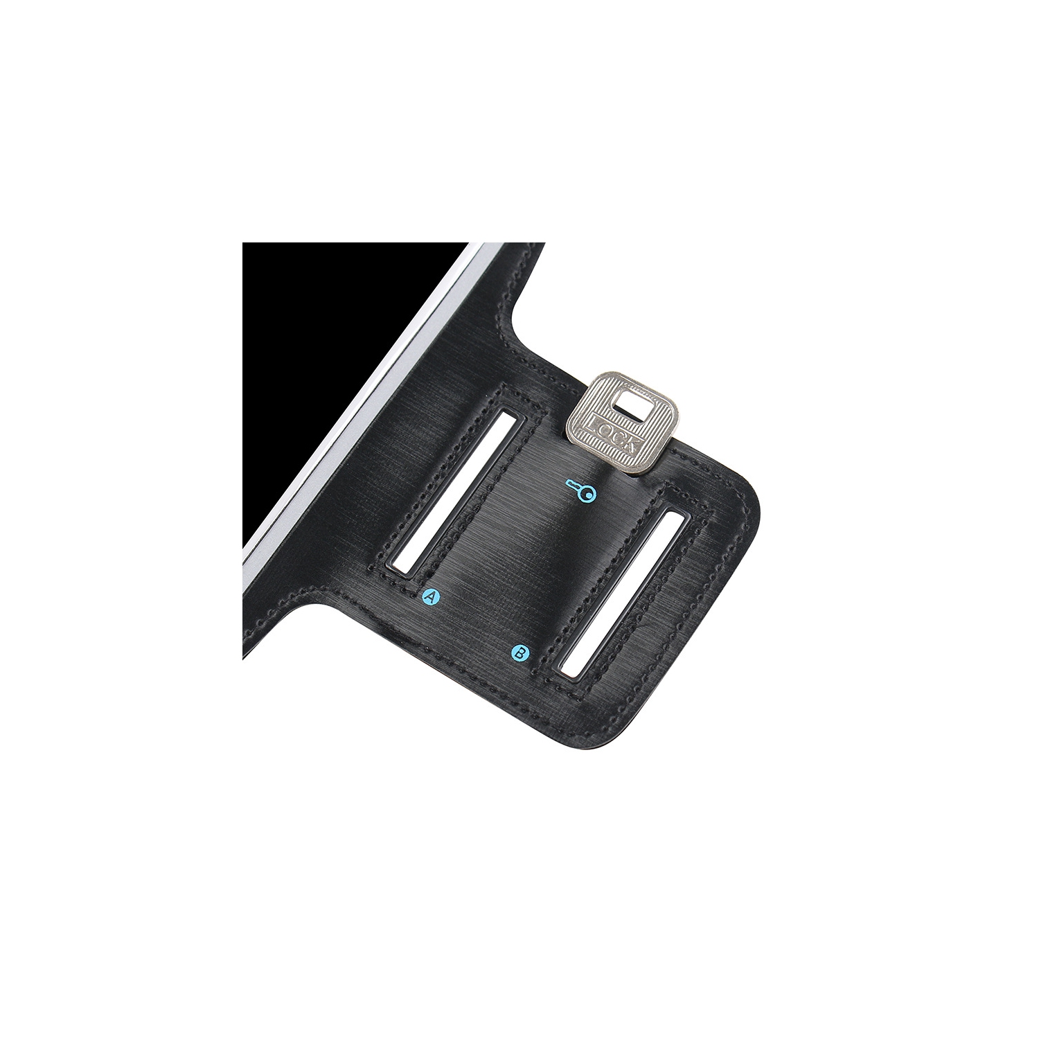 Brassard pour téléphone cellulaire jusqu’à 6.2 po, bracelet ajustable, porte-clés et fente pour carte, pour courir