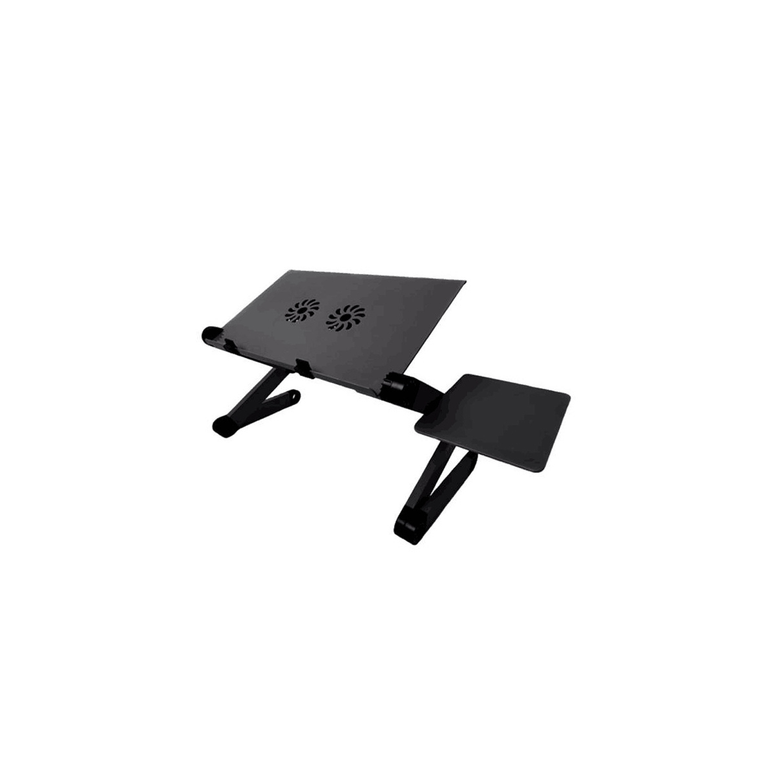 Adjustable Standing Laptop Desk Stand Table Portable Aluminum Lap Riser Holder with Dual-Cooling Fans for Bed Couch Sofa