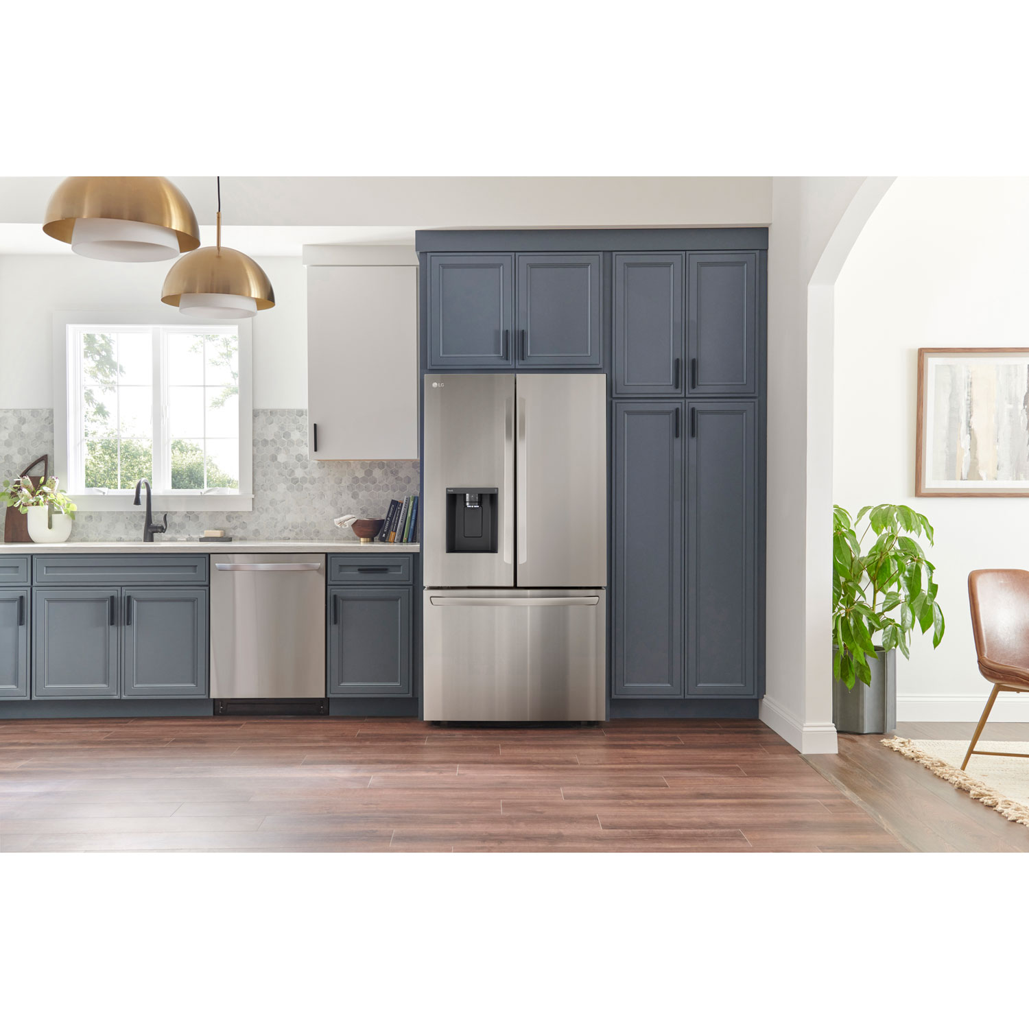 LG 36" 25.5 Cu. Ft. Counter Depth MAX French Door Refrigerator - Stainless Steel