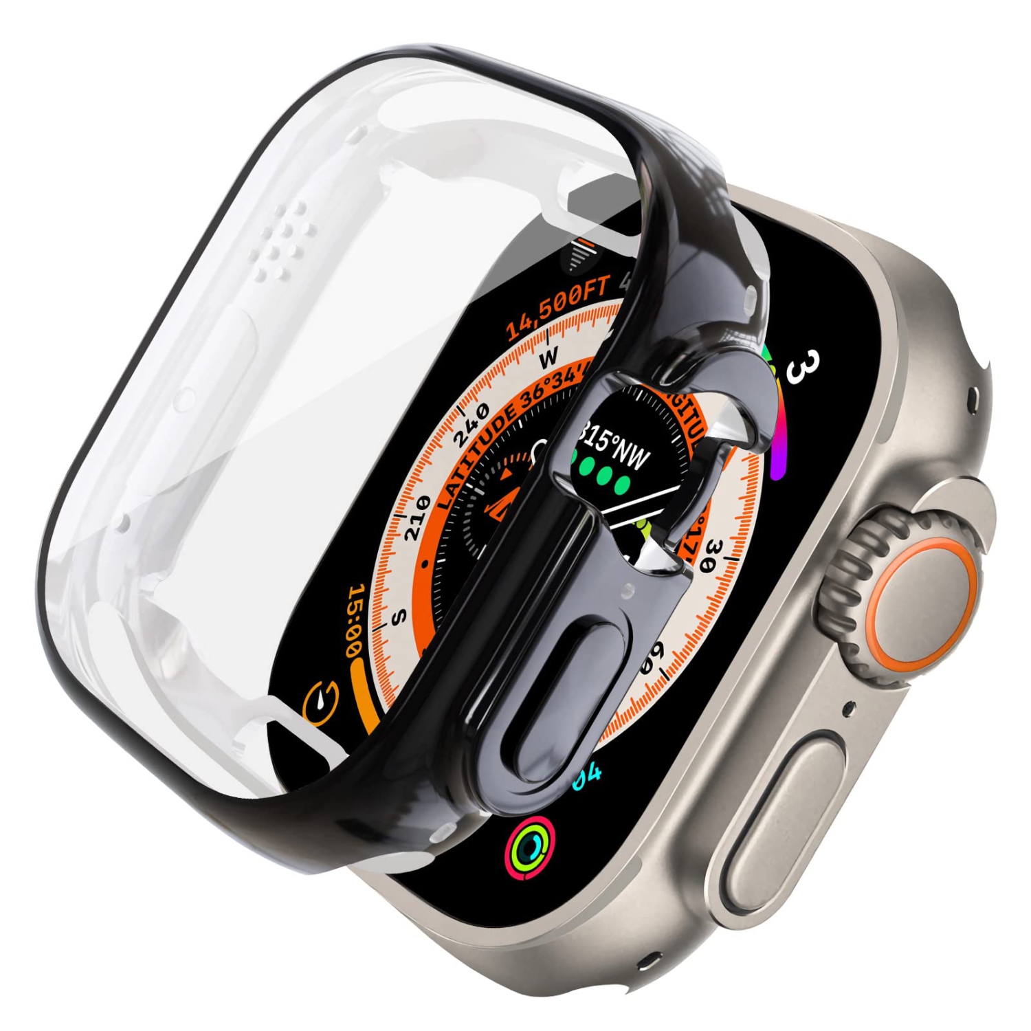 Étui souple en TPUR intégré compatible avec Apple Watch Ultra de 49 mm, ALMNVO Étuis ultraminces Accessoires avec protecteur d’écran, couvercle