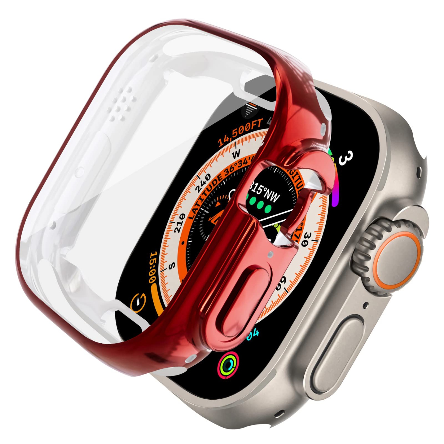 Étui souple en TPUR intégré compatible avec Apple Watch Ultra de 49 mm, ALMNVO Étuis ultraminces Accessoires avec protecteur d’écran, couvercle
