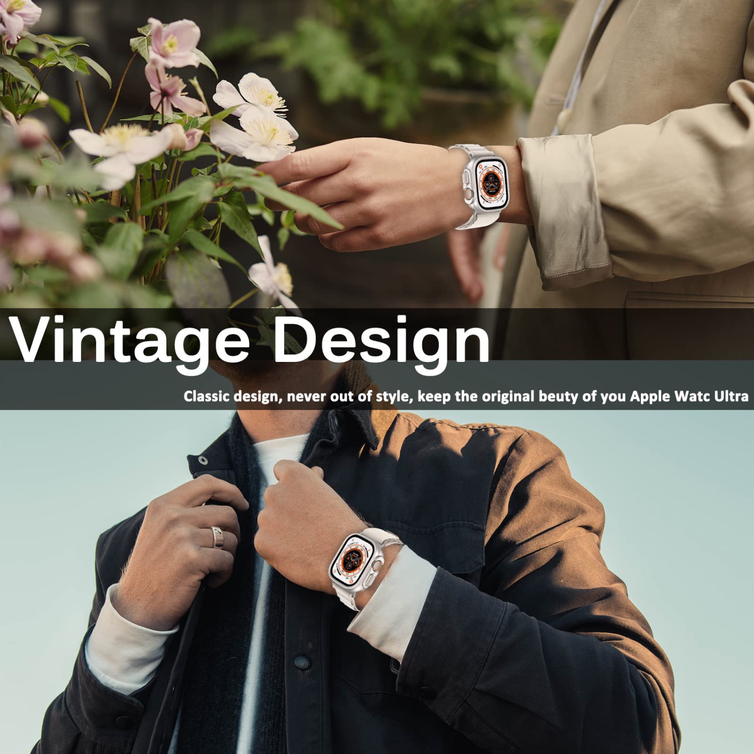 Miimall compatible avec l’étui Apple Watch Ultra 49 mm sans protecteur d’écran, étui protecteur rigide ajusté antichoc tout autour de l’étui pour