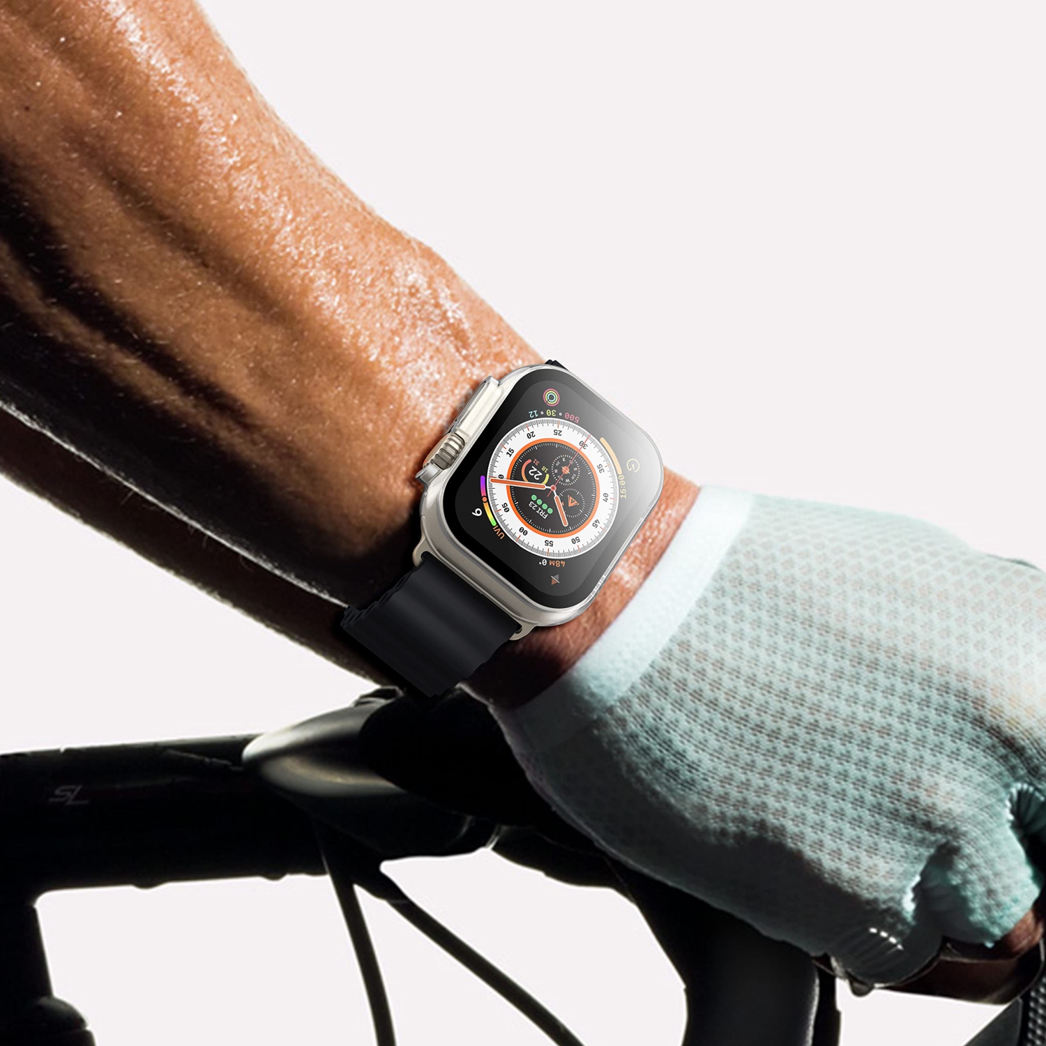 Ensemble de 2 étuis rigides transparents Langboom compatibles avec les Apple Watch Ultra 2022 de 49 mm avec protecteur d’écran en verre trempé,