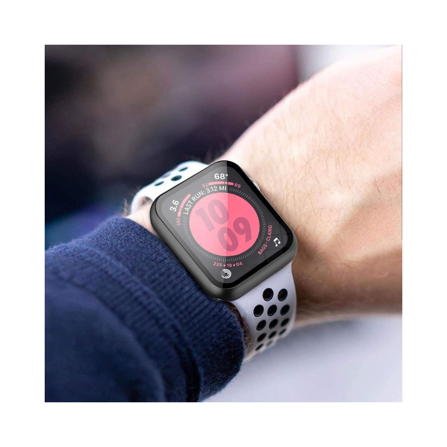 Paquet de 2 étuis rigides noir Langboom compatible avec les protecteurs 5 d’écran HD en verre trempé de 4 mm de la série 6 de Apple Watch SE, et avec