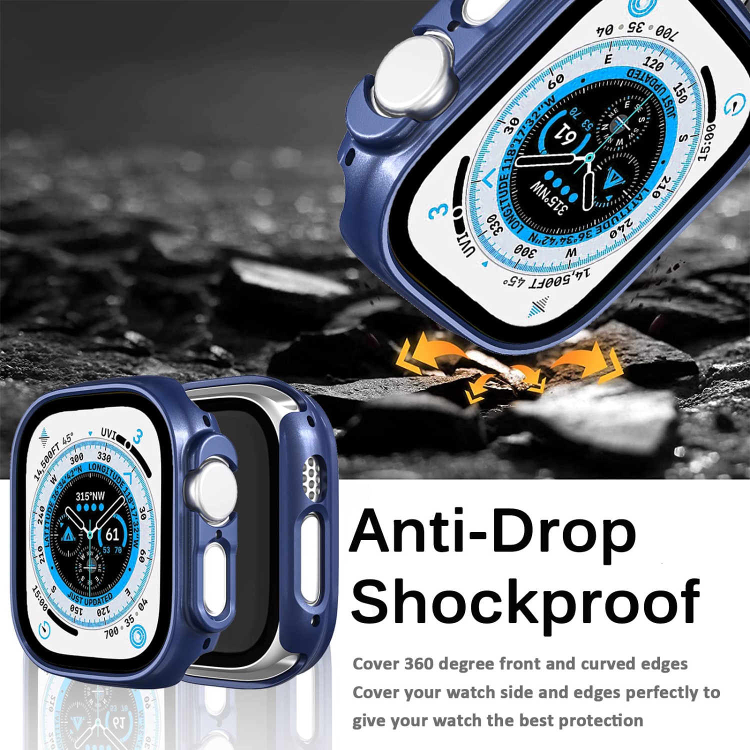 Miimall compatible avec l’étui pour Apple Watch Ultra 49 mm sans protecteur d’écran, étui protecteur rigide, antichoc, tout autour de l’étui pour