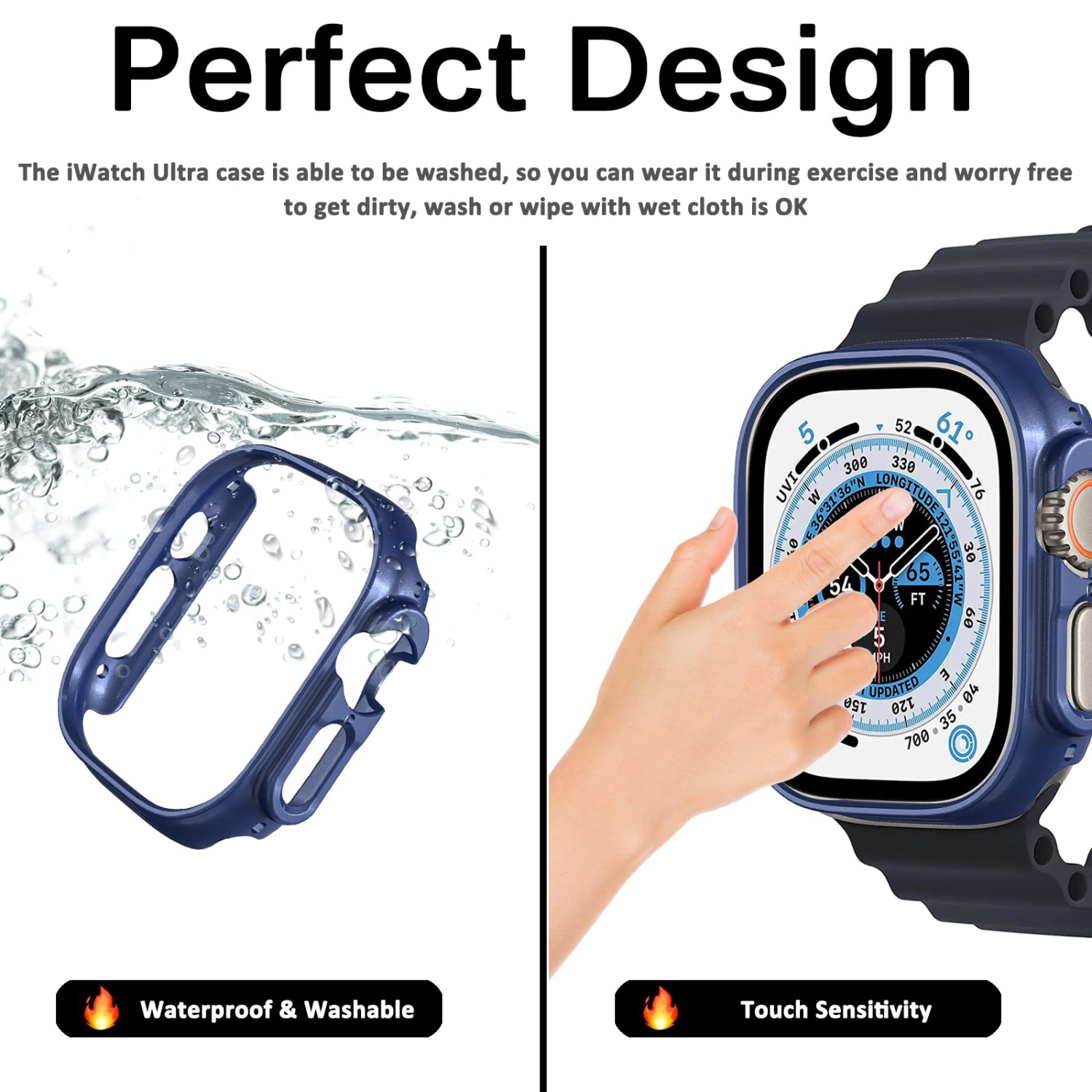 Miimall compatible avec l’étui pour Apple Watch Ultra 49 mm sans protecteur d’écran, étui protecteur rigide, antichoc, tout autour de l’étui pour