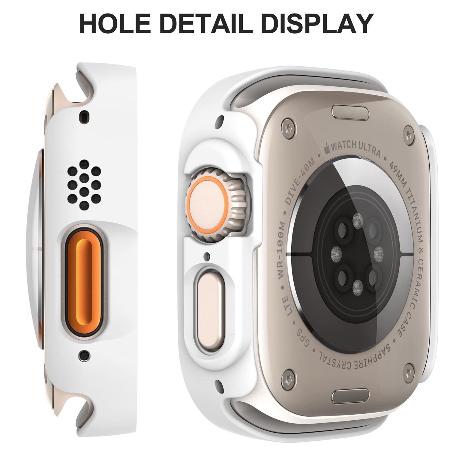 Diruite – Paquet de 2 protecteurs d’écran tout autour pour Apple Watch Ultra de 49 mm PC, étui protecteur d’écran en verre trempé ultramince pour