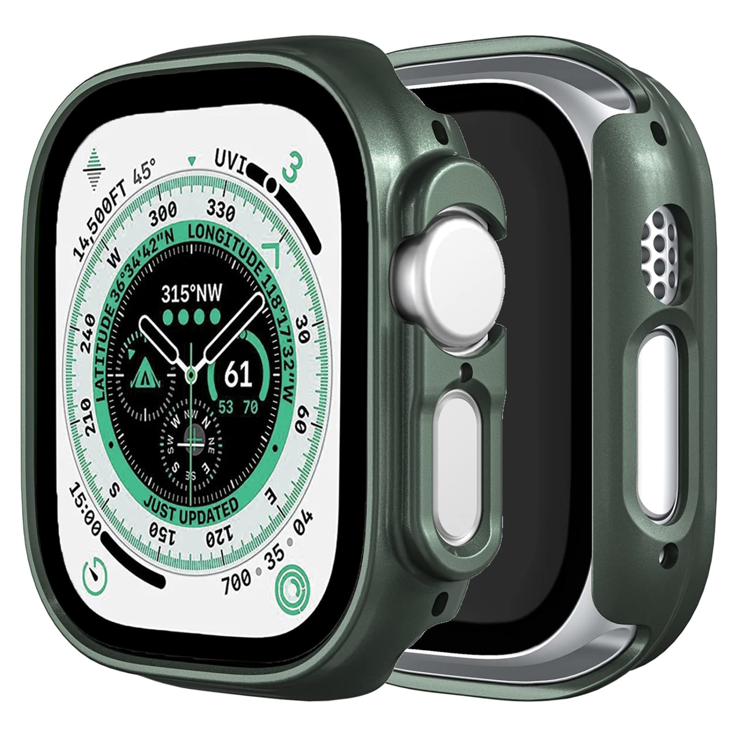 Miimall compatible avec l’étui pour Apple Watch Ultra 49 mm sans protecteur d’écran, étui protecteur rigide, antichoc, tout autour de l’étui pour