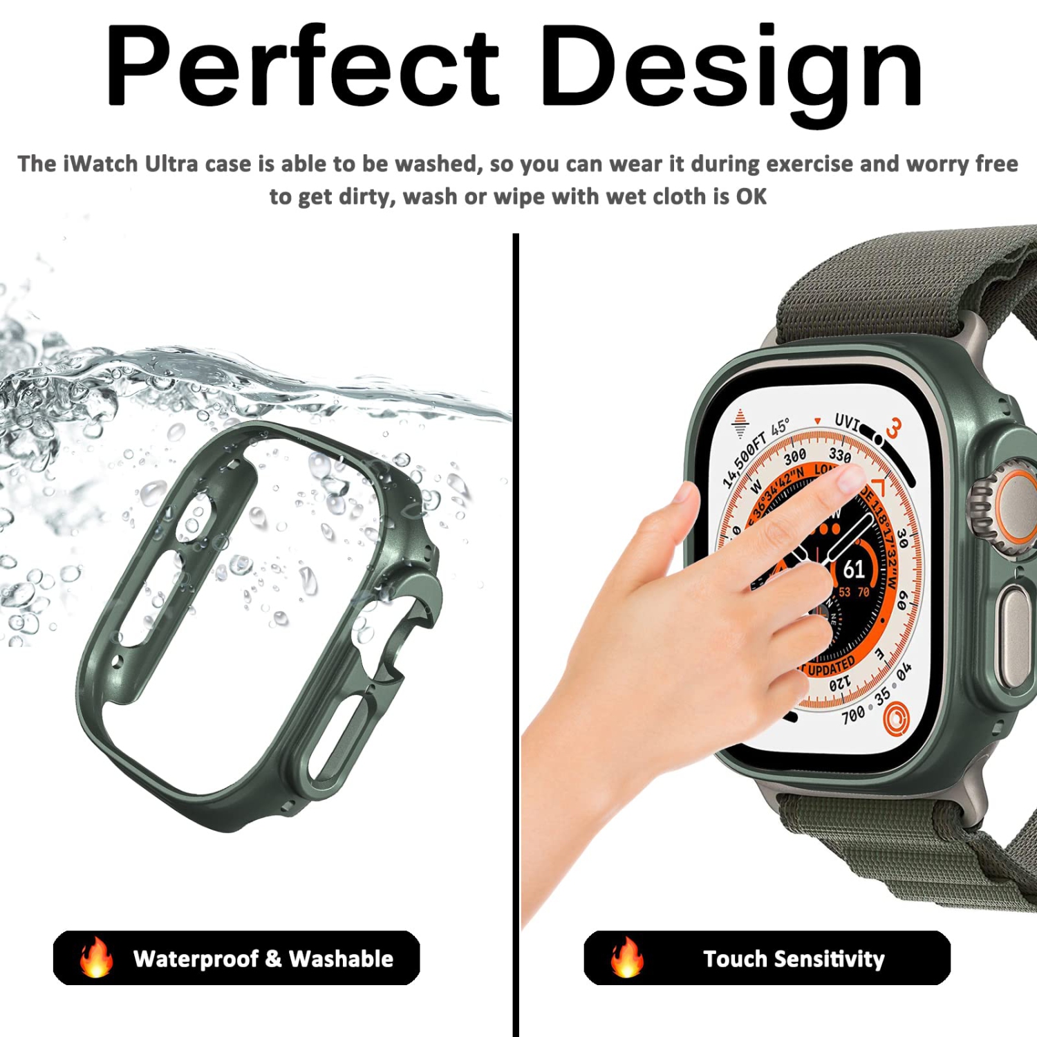 Miimall compatible avec l’étui pour Apple Watch Ultra 49 mm sans protecteur d’écran, étui protecteur rigide, antichoc, tout autour de l’étui pour