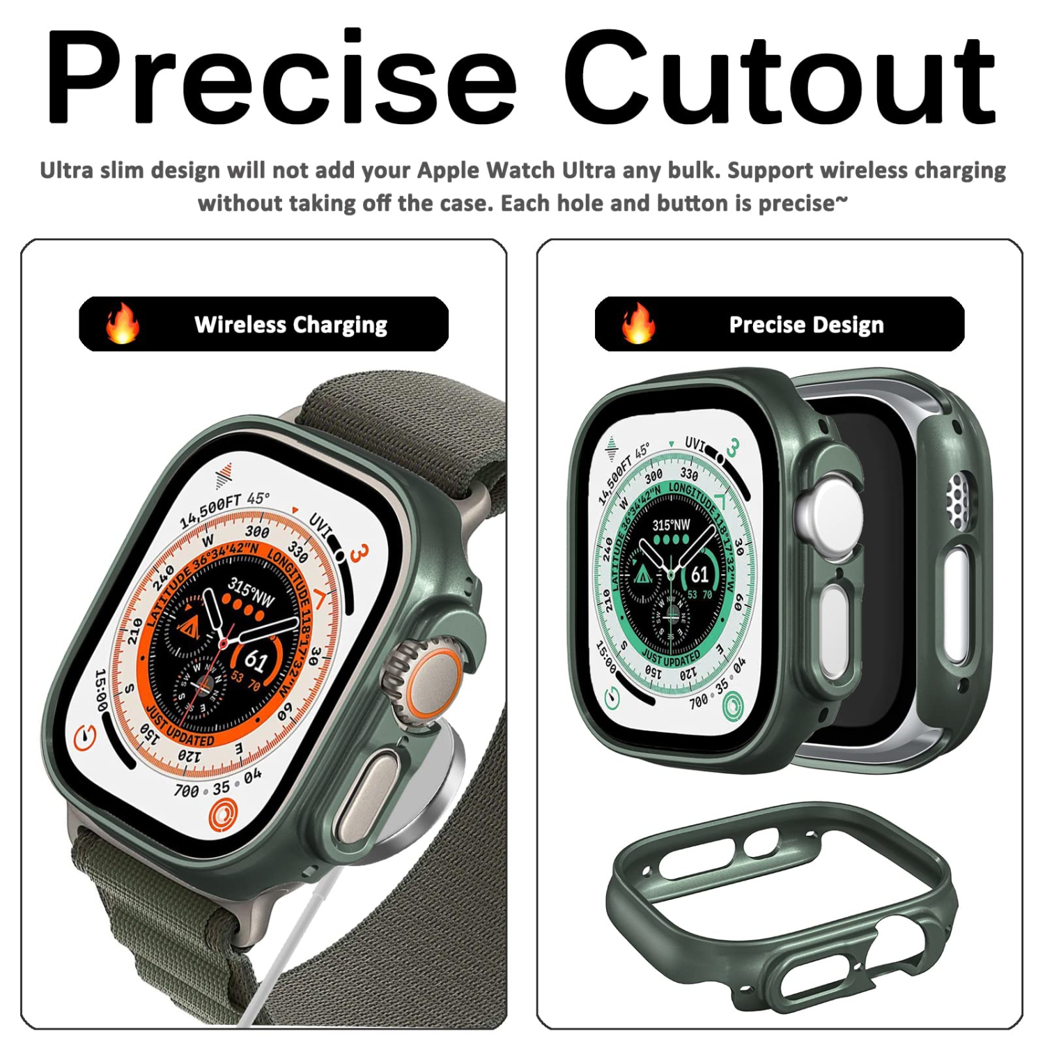 Miimall compatible avec l’étui pour Apple Watch Ultra 49 mm sans protecteur d’écran, étui protecteur rigide, antichoc, tout autour de l’étui pour