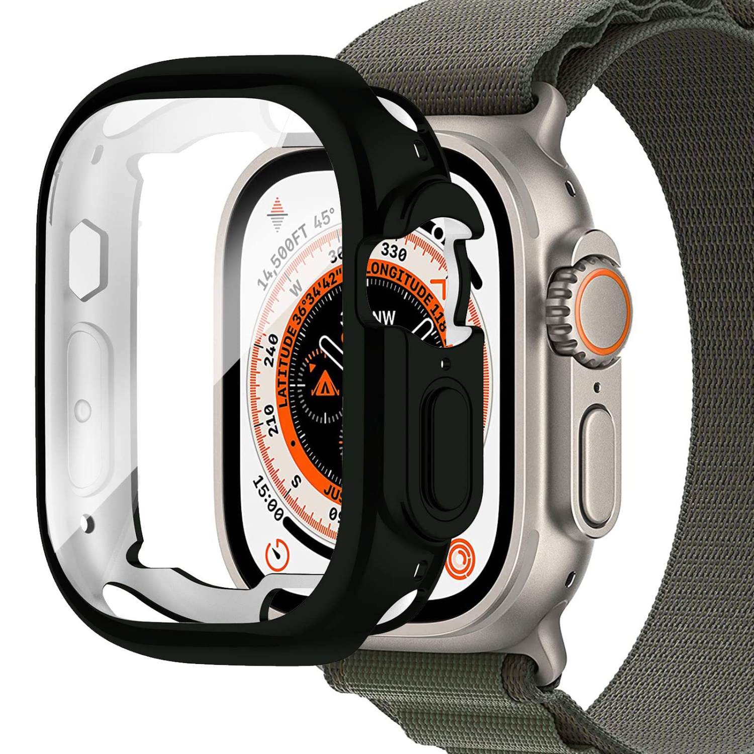 Miimall Compatible Apple Watch Ultra Case 49mm with Built-in Screen Protector, Soft Plated TPU Shockproof Scratch Resistant All-Around Protective