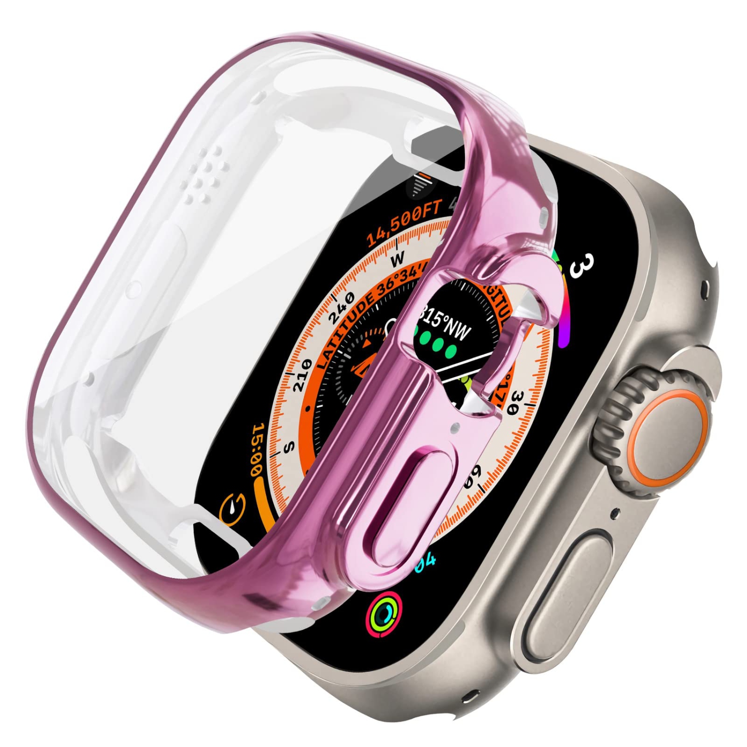 Étui souple en TPUR intégré compatible avec Apple Watch Ultra de 49 mm, ALMNVO Étuis ultraminces Accessoires avec protecteur d’écran, couvercle