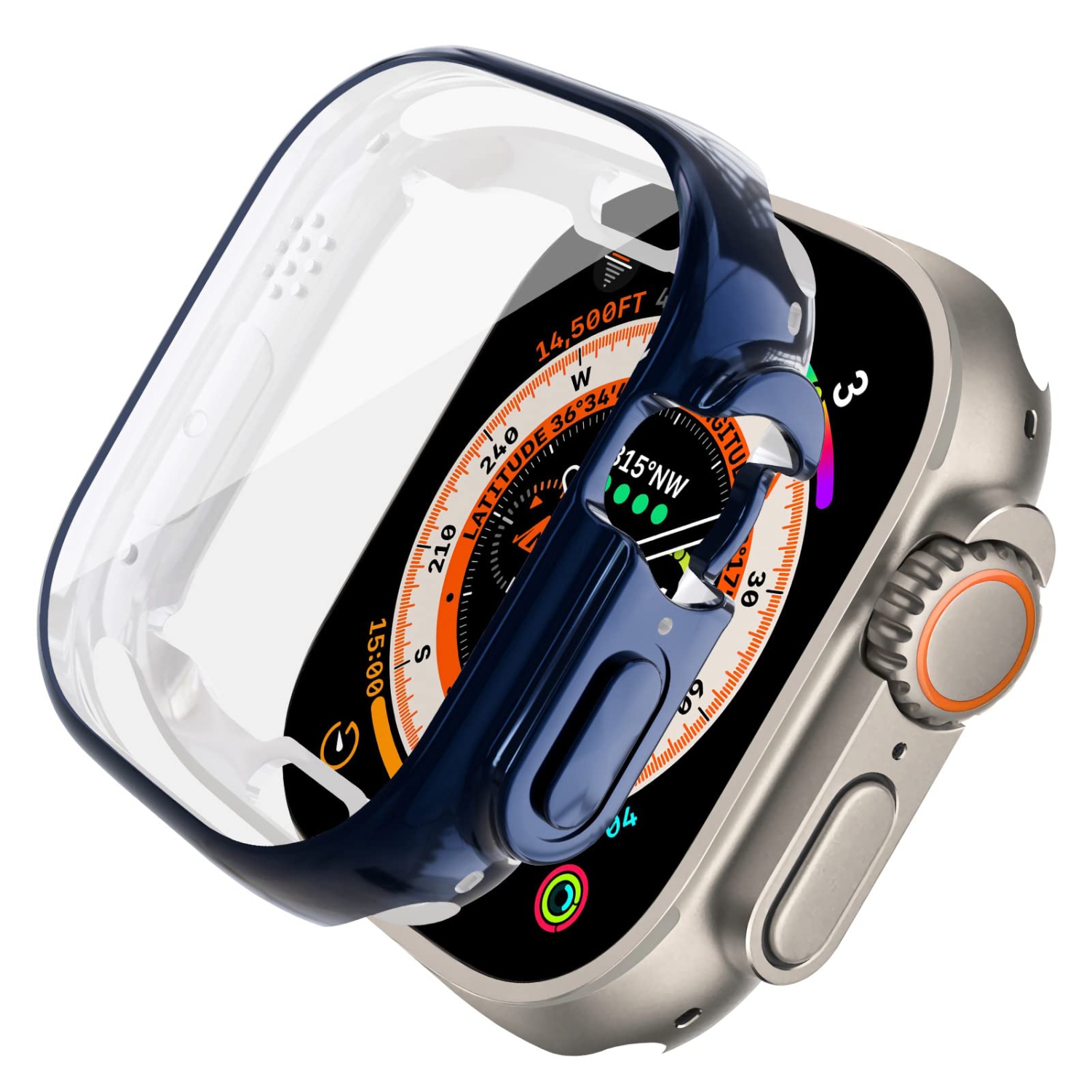 Étui souple en TPUR intégré compatible avec Apple Watch Ultra de 49 mm, ALMNVO Étuis ultraminces Accessoires avec protecteur d’écran, couvercle