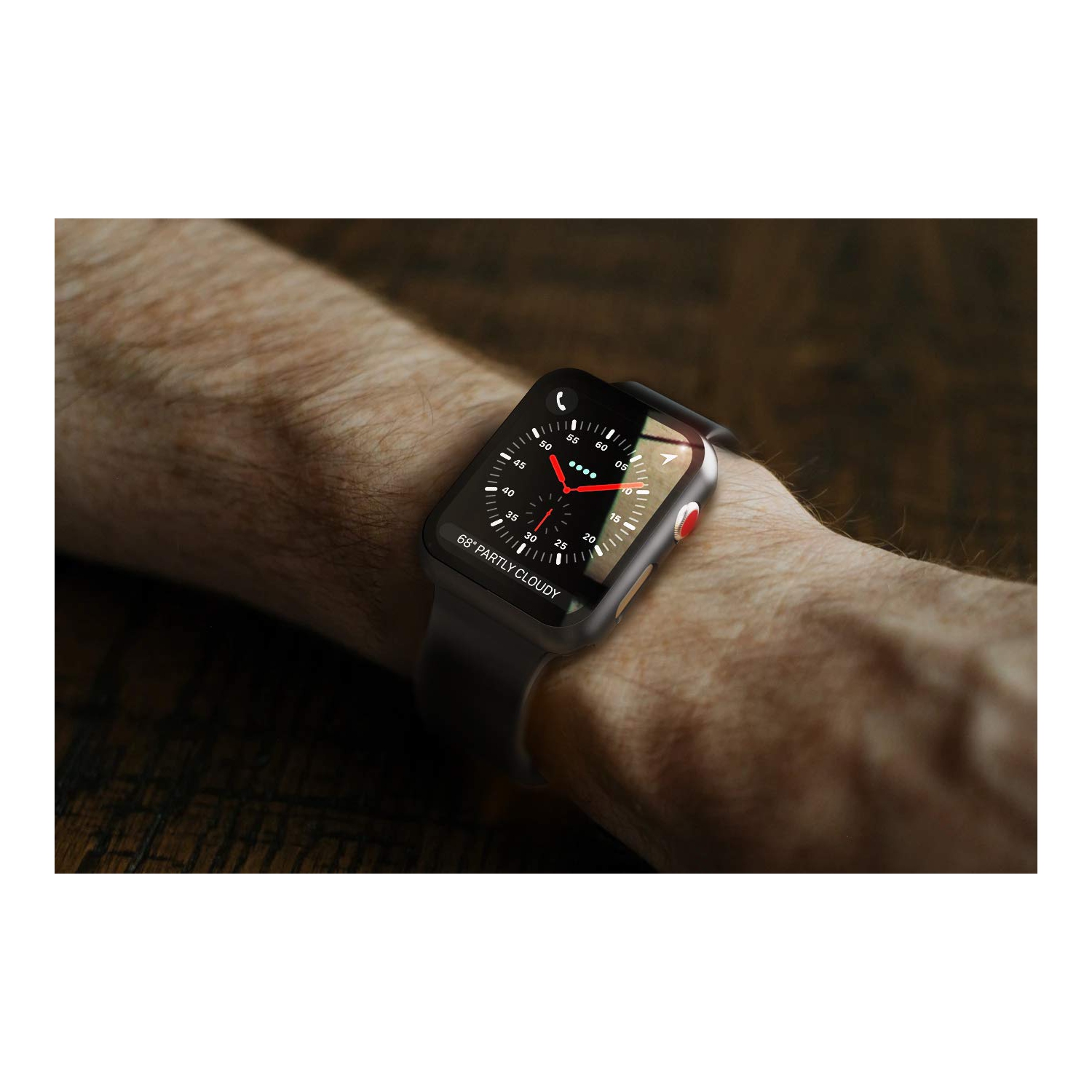 Paquet de 2 boîtiers rigides noir Langboom compatible avec l’Apple Watch Series 3 2 de 38 mm avec protecteur d’écran, le protecteur d’écran en verre