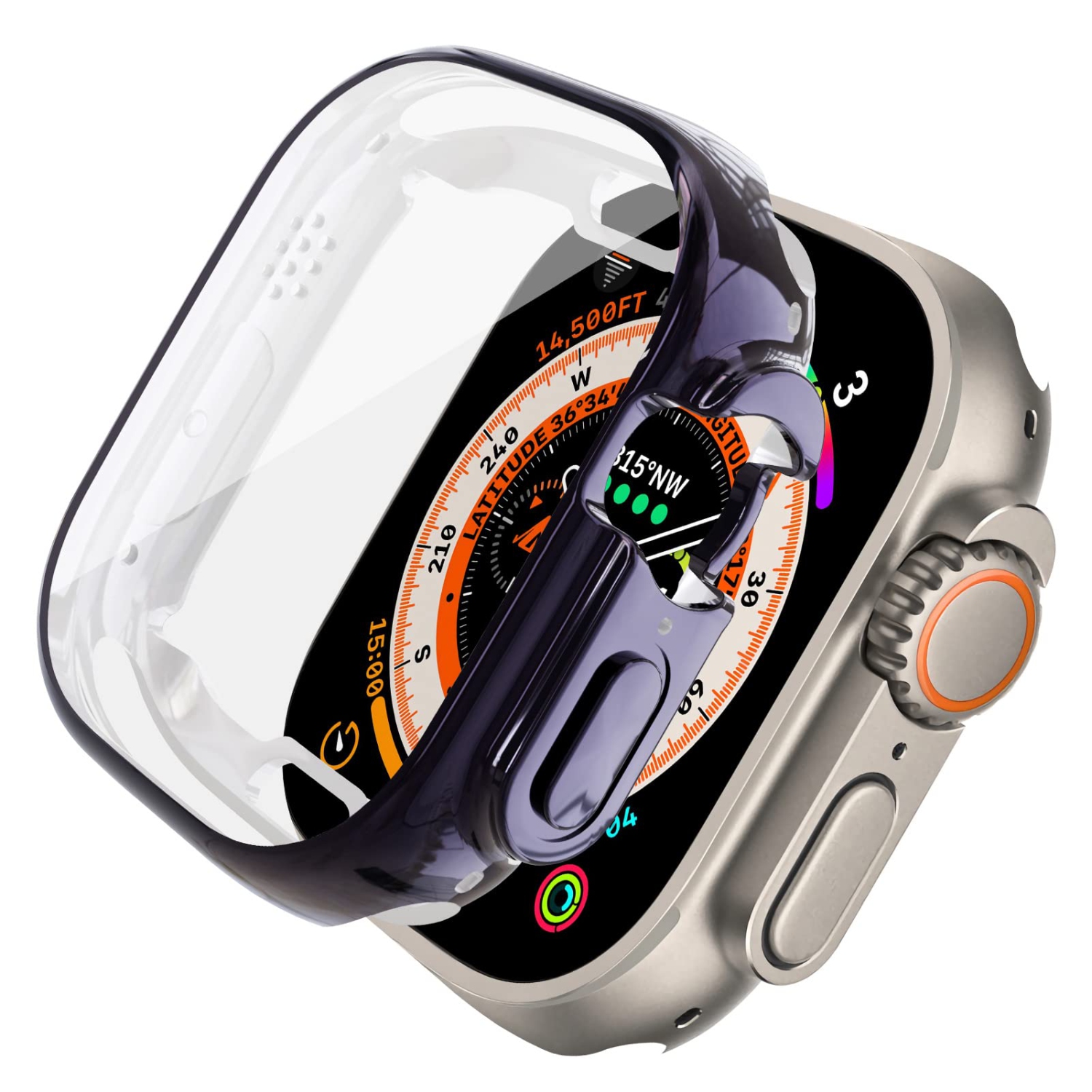 Étui souple en TPUR intégré compatible avec Apple Watch Ultra de 49 mm, ALMNVO Étuis ultraminces Accessoires avec protecteur d’écran, couvercle