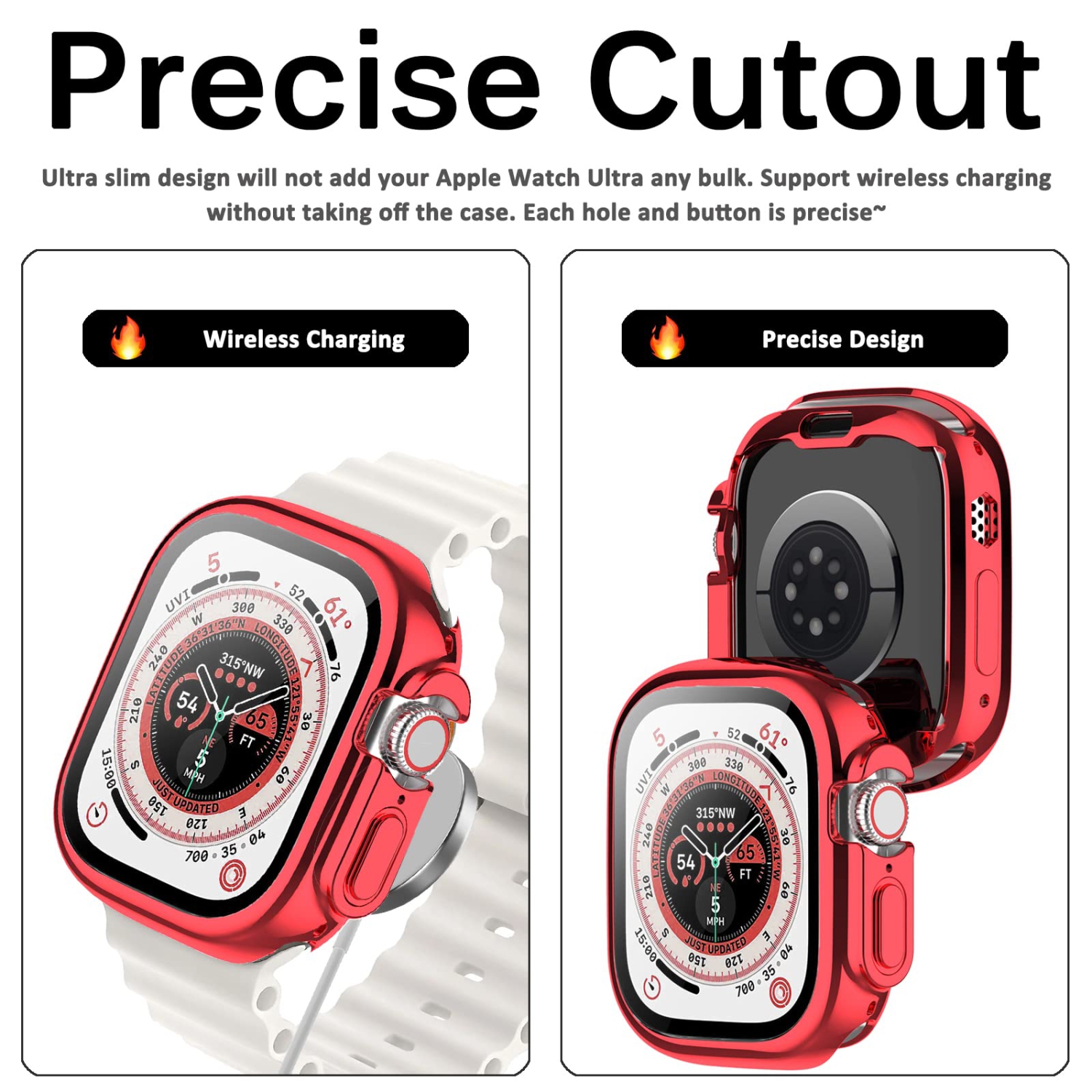 Miimall Compatible Apple Watch Ultra 49mm Case with Built-in Screen Protector, Soft Plated TPU Shockproof Scratch Resistant All-Around Protective
